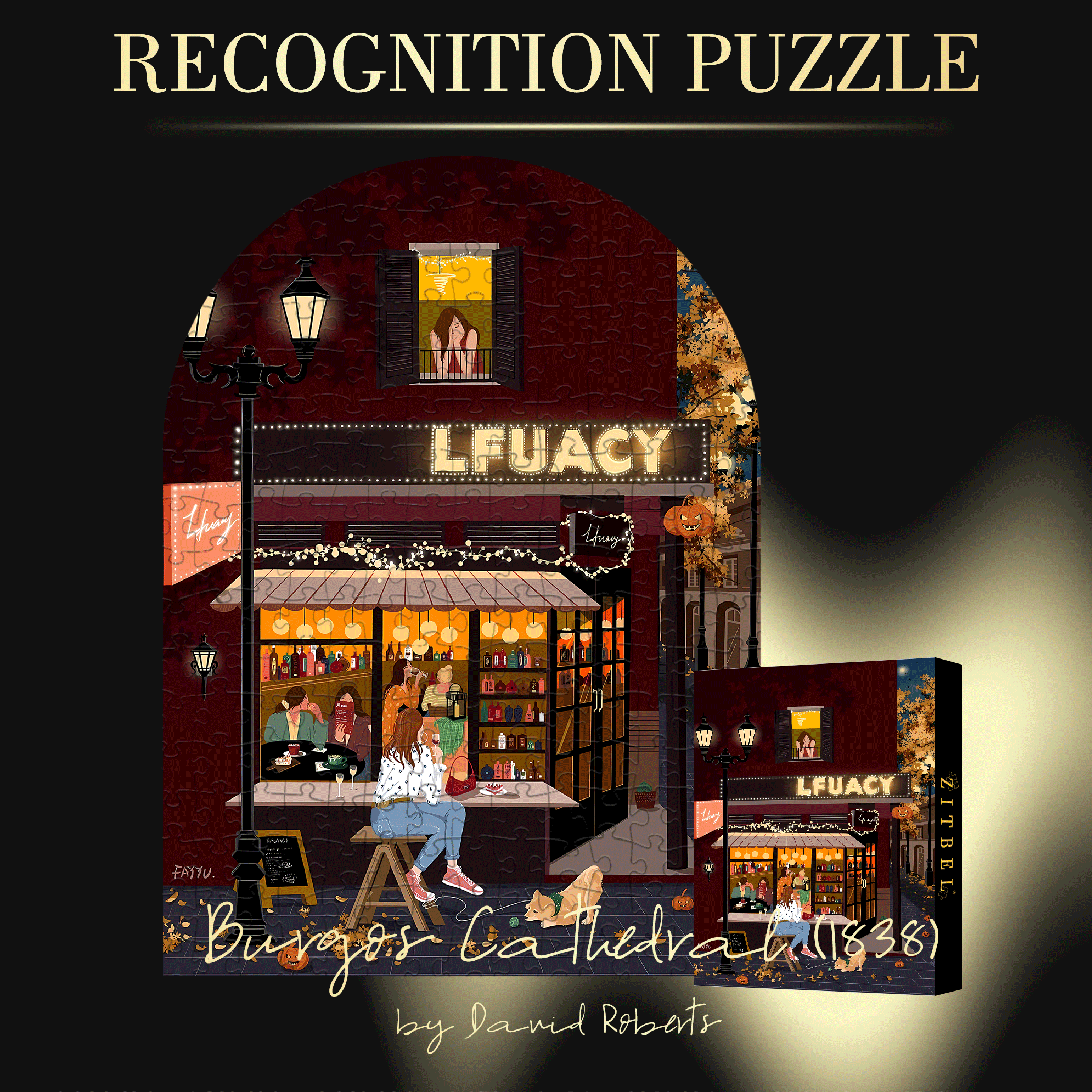 Corner Pub 500pcs/1000pcs Jigsaw Puzzle, Scratch-Resistant, Interactive Family Game & Brain-Boosting DIY Decor, Perfect for Halloween, Christmas & New Year Gifts, Family Puzzle Game