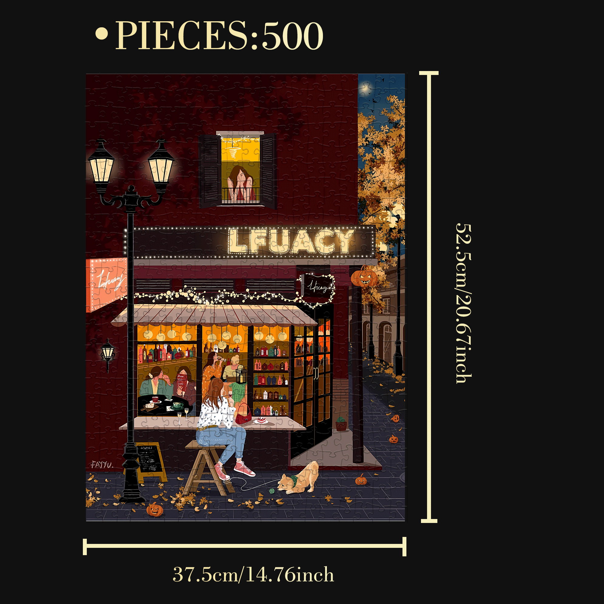 Corner Pub 500pcs/1000pcs Jigsaw Puzzle, Scratch-Resistant, Interactive Family Game & Brain-Boosting DIY Decor, Perfect for Halloween, Christmas & New Year Gifts, Family Puzzle Game