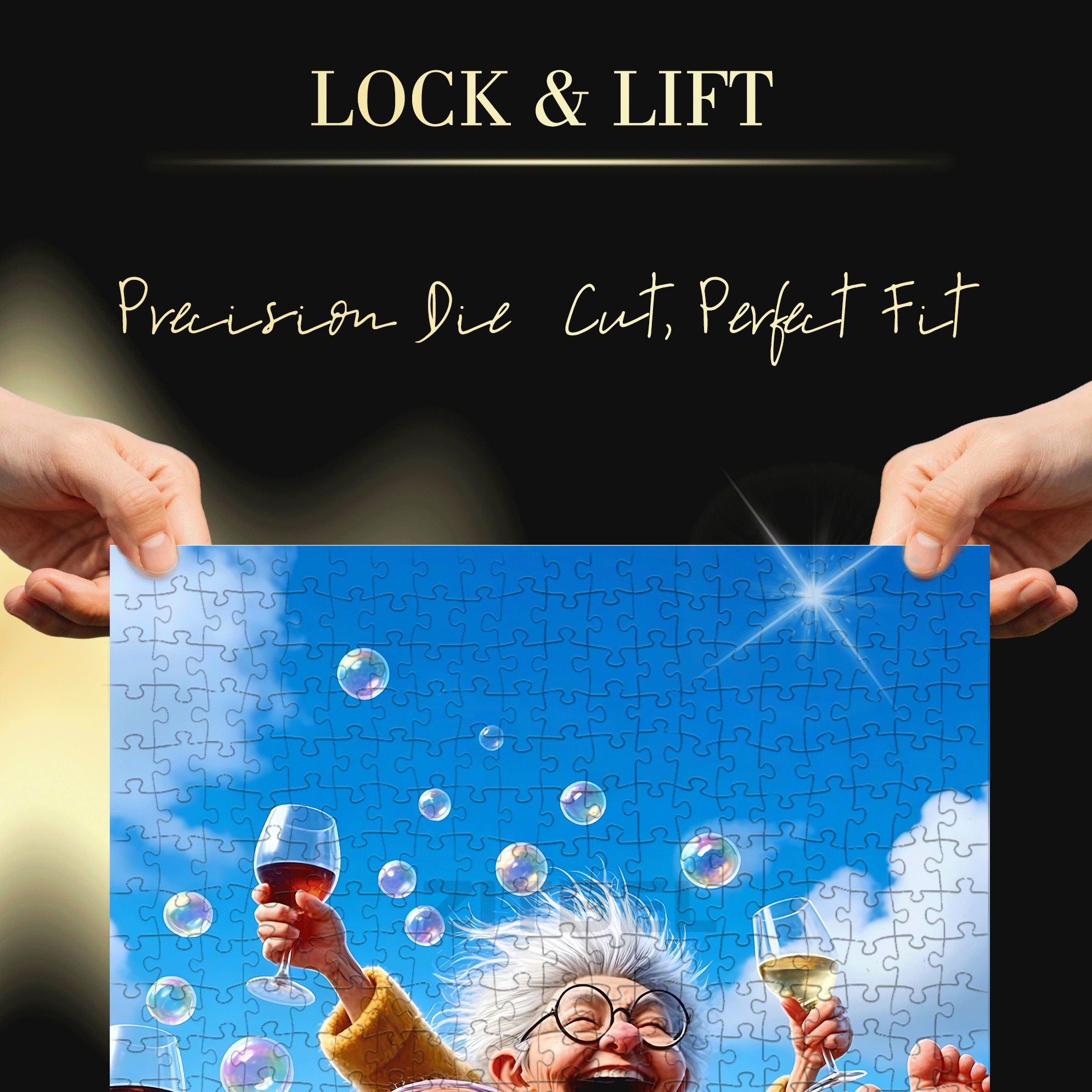 Crazy Old Lady 500pcs/1000pcs Jigsaw Puzzle, Scratch-Resistant, Interactive Family Game & Brain-Boosting DIY Decor, Perfect for Halloween, Christmas & New Year Gifts, Family Puzzle Game