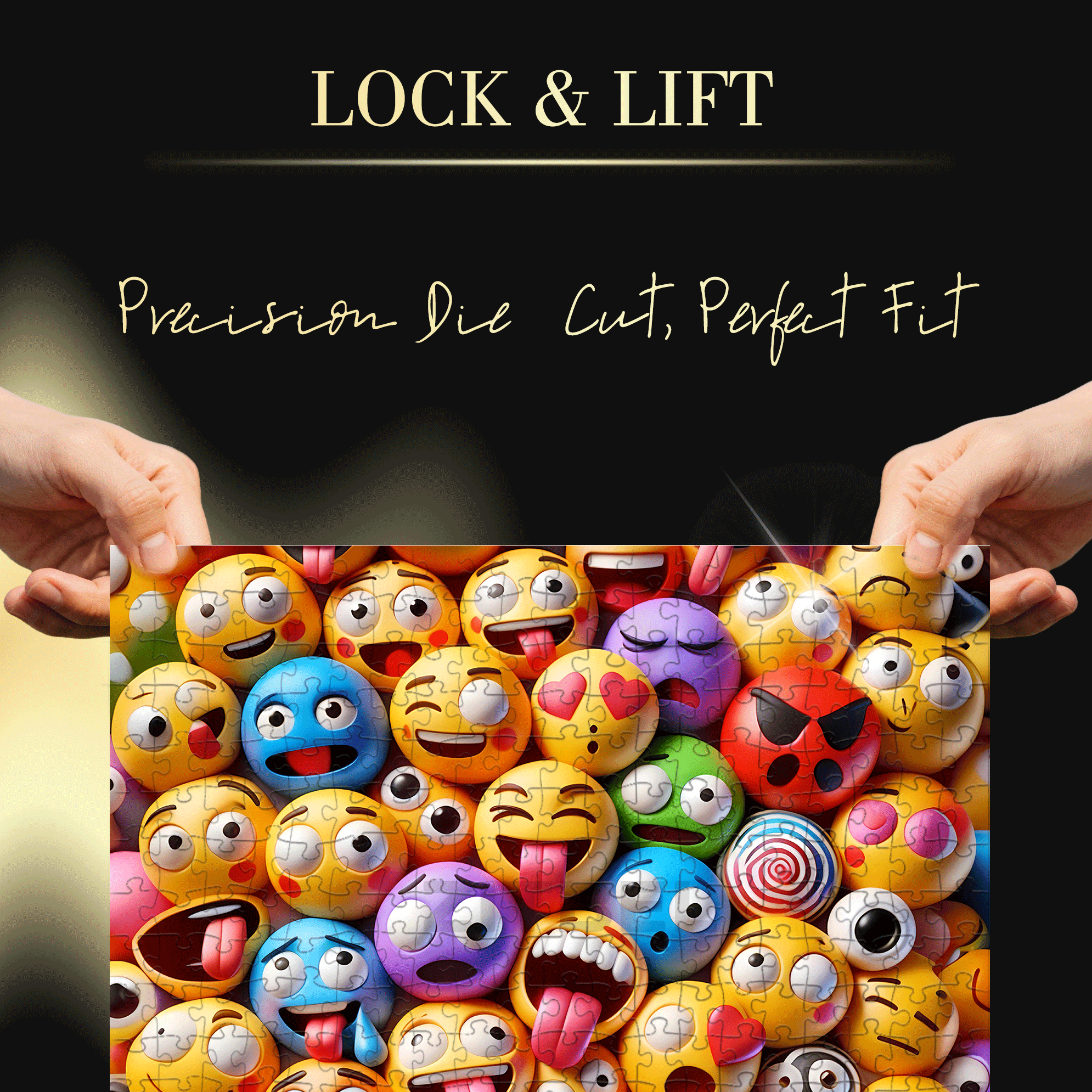 Emoji 500pcs/1000pcs Jigsaw Puzzle, Scratch-Resistant, Interactive Family Game & Brain-Boosting DIY Decor, Perfect for Halloween, Christmas & New Year Gifts, Family Puzzle Game