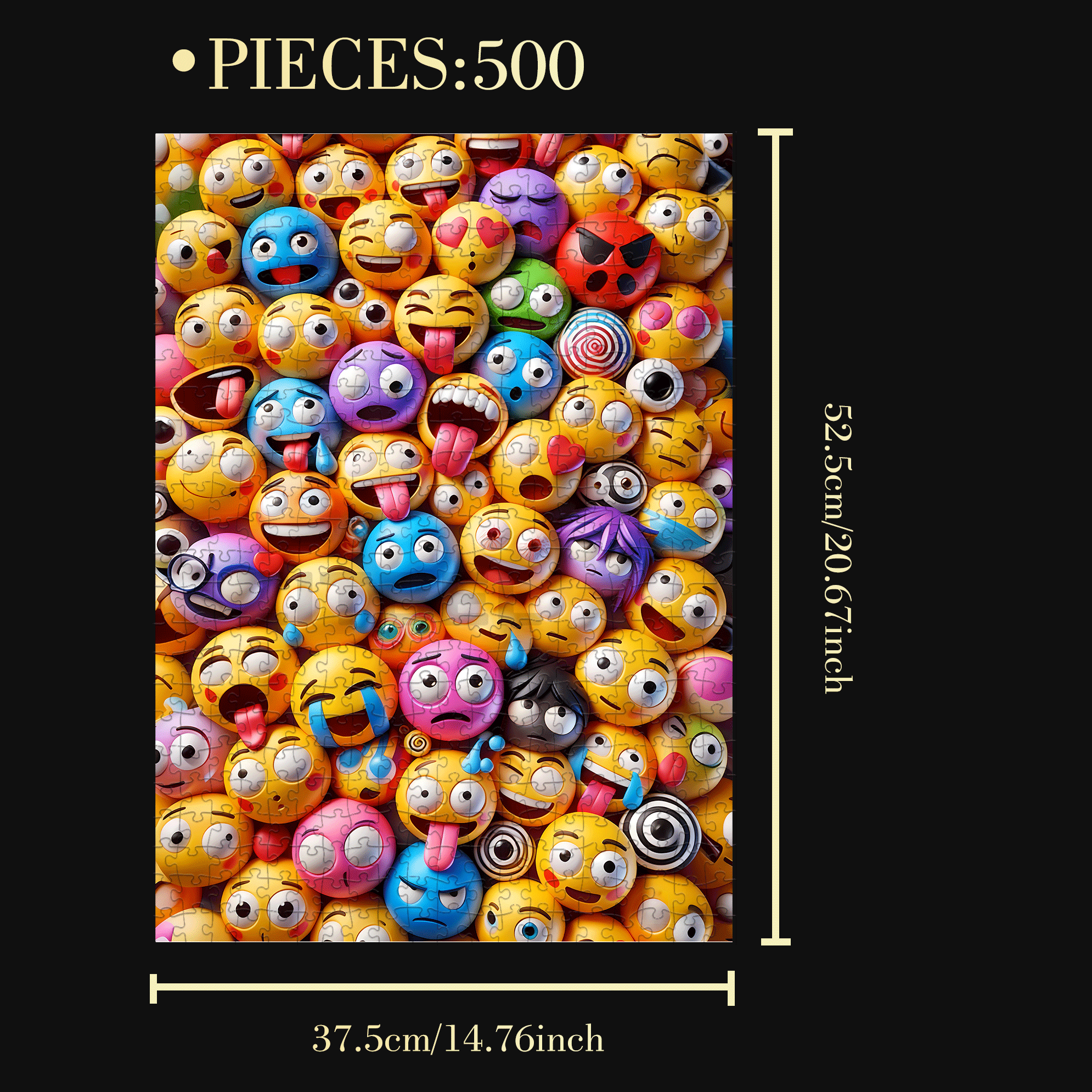 Emoji 500pcs/1000pcs Jigsaw Puzzle, Scratch-Resistant, Interactive Family Game & Brain-Boosting DIY Decor, Perfect for Halloween, Christmas & New Year Gifts, Family Puzzle Game