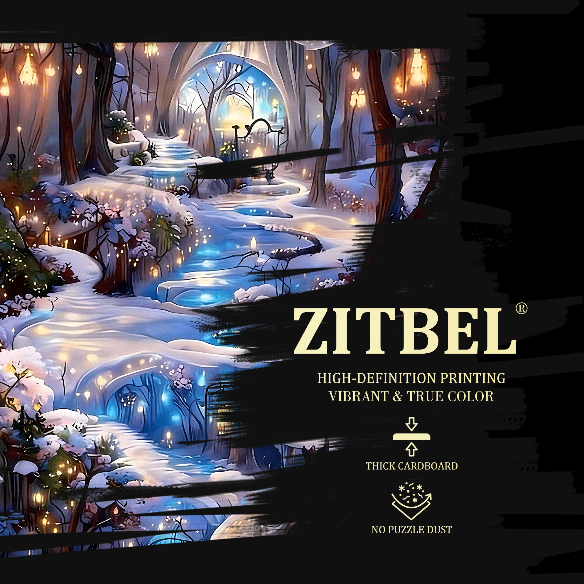Enchanting Winter Wonderland 500pcs/1000pcs Jigsaw Puzzle, Scratch-Resistant, Interactive Family Game & Brain-Boosting DIY Decor, Perfect for Halloween, Christmas & New Year Gifts, Family Puzzle Game