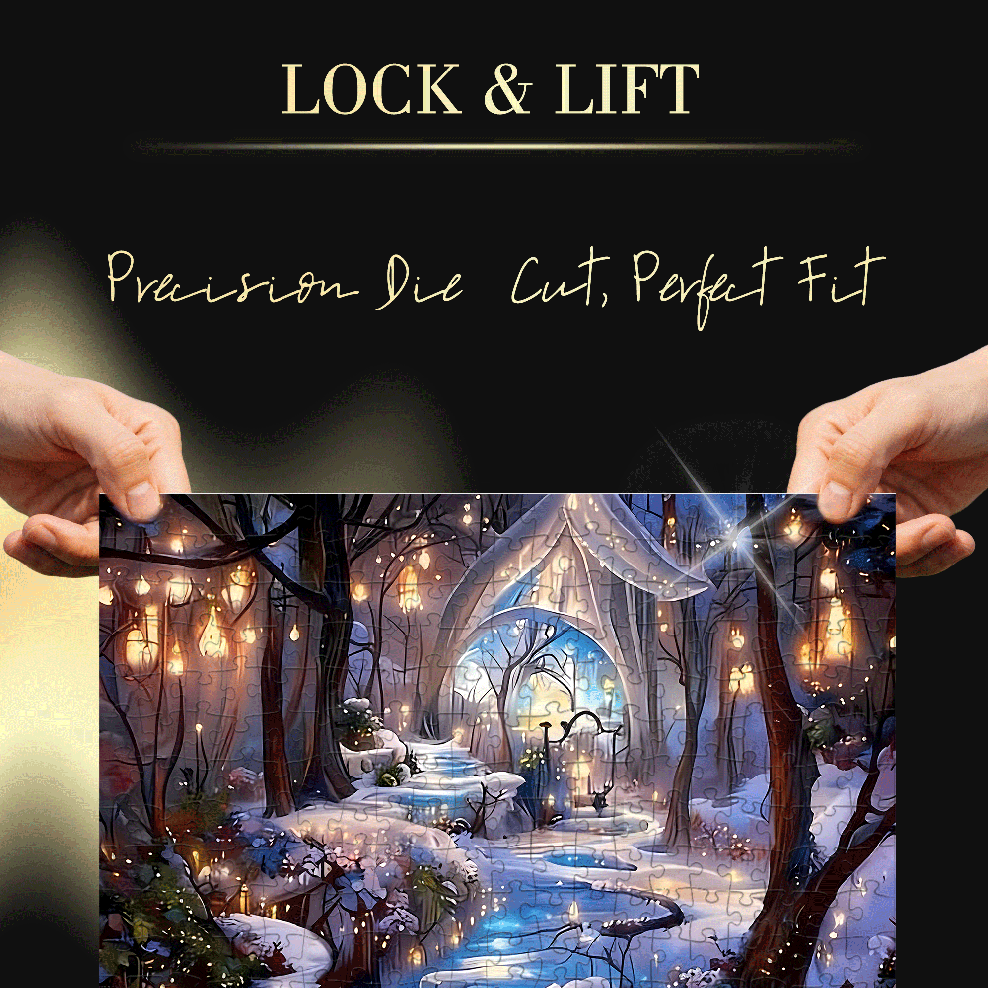 Enchanting Winter Wonderland 500pcs/1000pcs Jigsaw Puzzle, Scratch-Resistant, Interactive Family Game & Brain-Boosting DIY Decor, Perfect for Halloween, Christmas & New Year Gifts, Family Puzzle Game