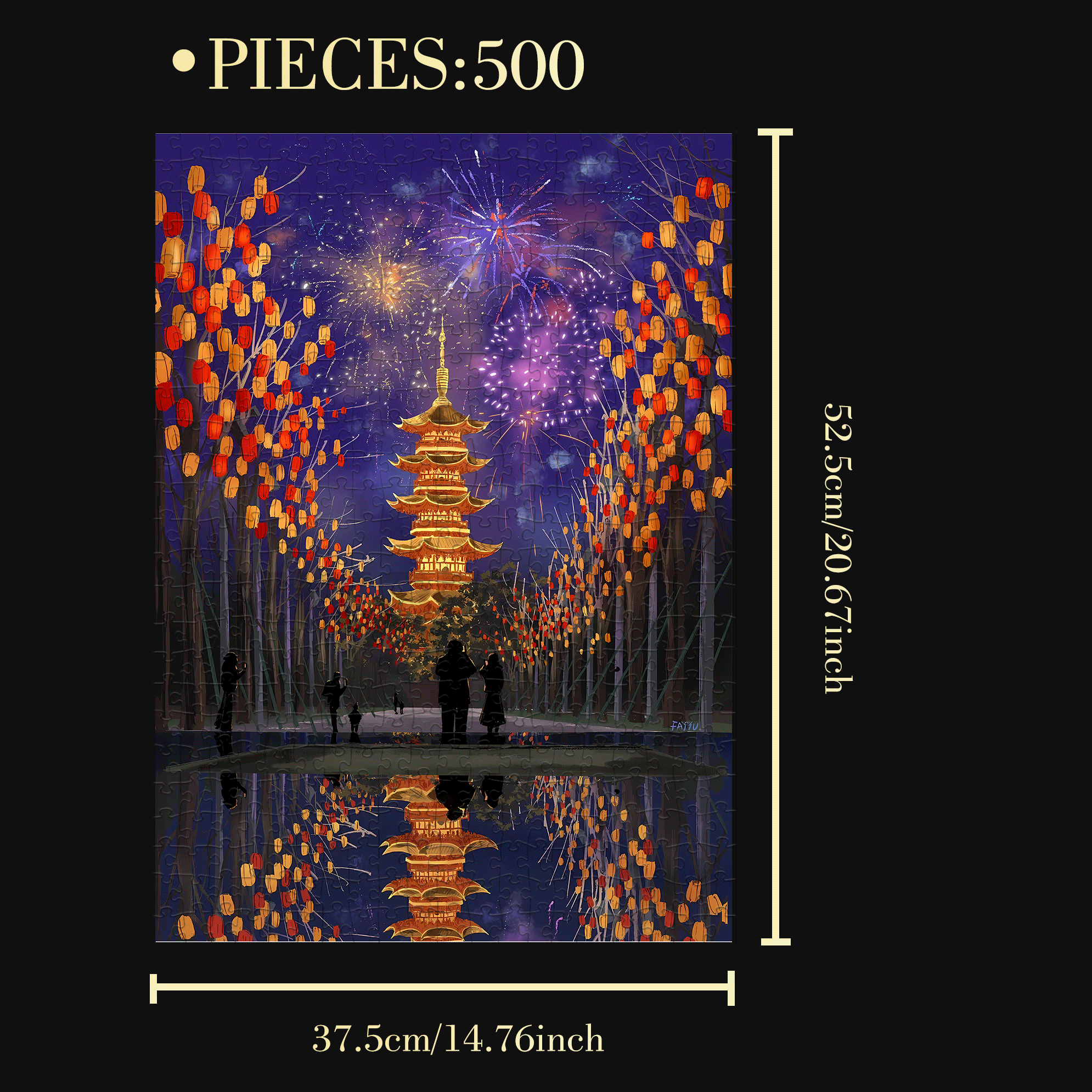 Fireworks During The Spring Festival 500pcs/1000pcs Jigsaw Puzzle, Scratch-Resistant, Interactive Family Game & Brain-Boosting DIY Decor, Perfect for Halloween, Christmas & New Year Gifts, Family Puzzle Game