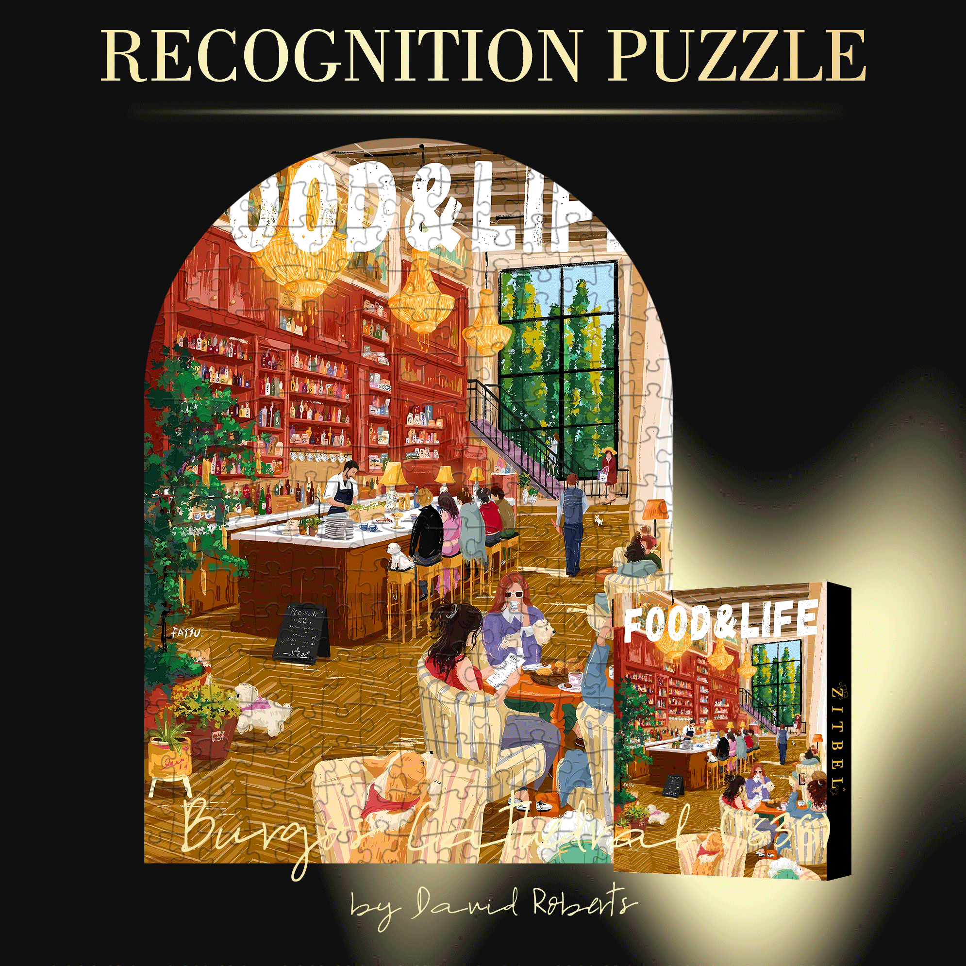 Food & Life 500pcs/1000pcs Jigsaw Puzzle, Scratch-Resistant, Interactive Family Game & Brain-Boosting DIY Decor, Perfect for Halloween, Christmas & New Year Gifts, Family Puzzle Game