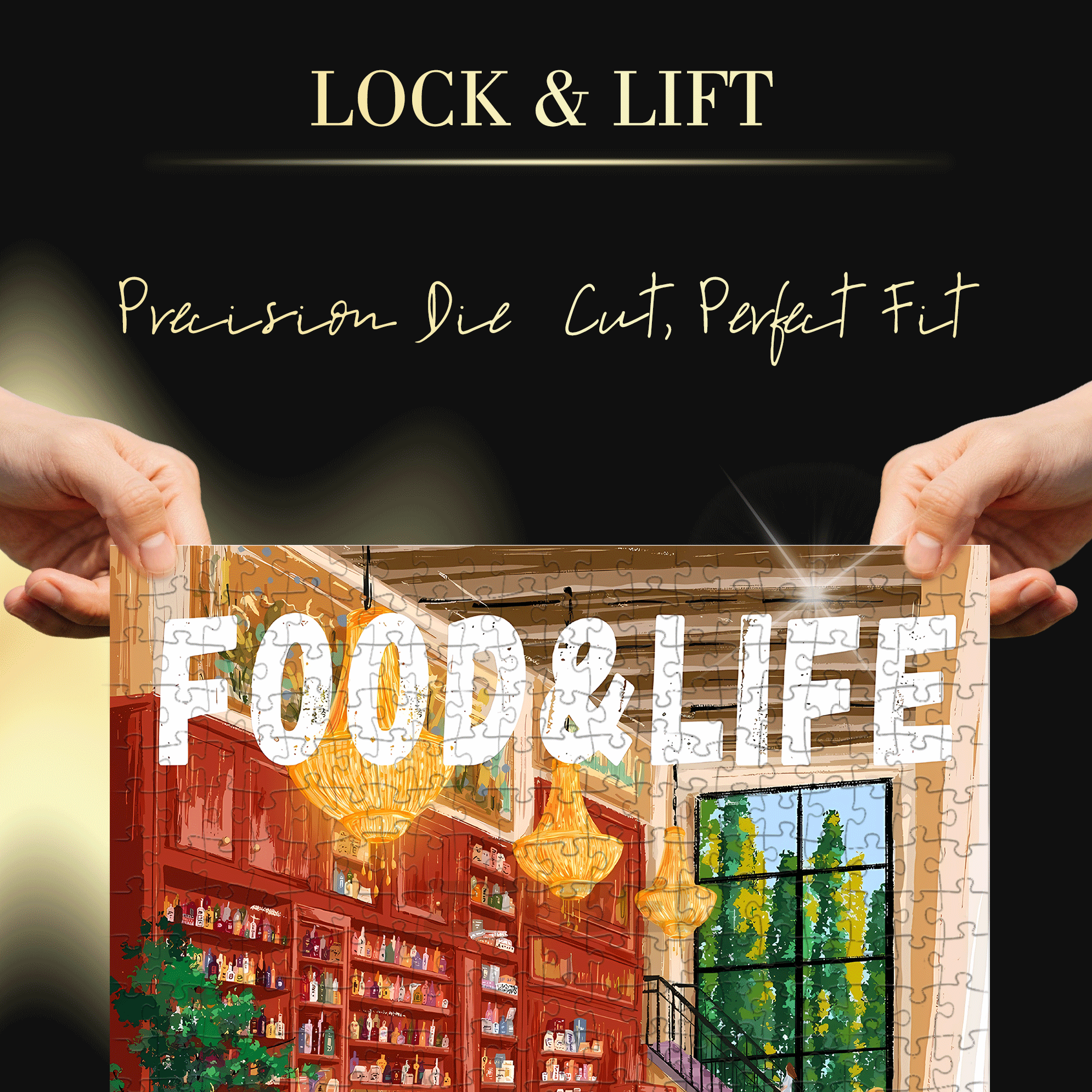 Food & Life 500pcs/1000pcs Jigsaw Puzzle, Scratch-Resistant, Interactive Family Game & Brain-Boosting DIY Decor, Perfect for Halloween, Christmas & New Year Gifts, Family Puzzle Game