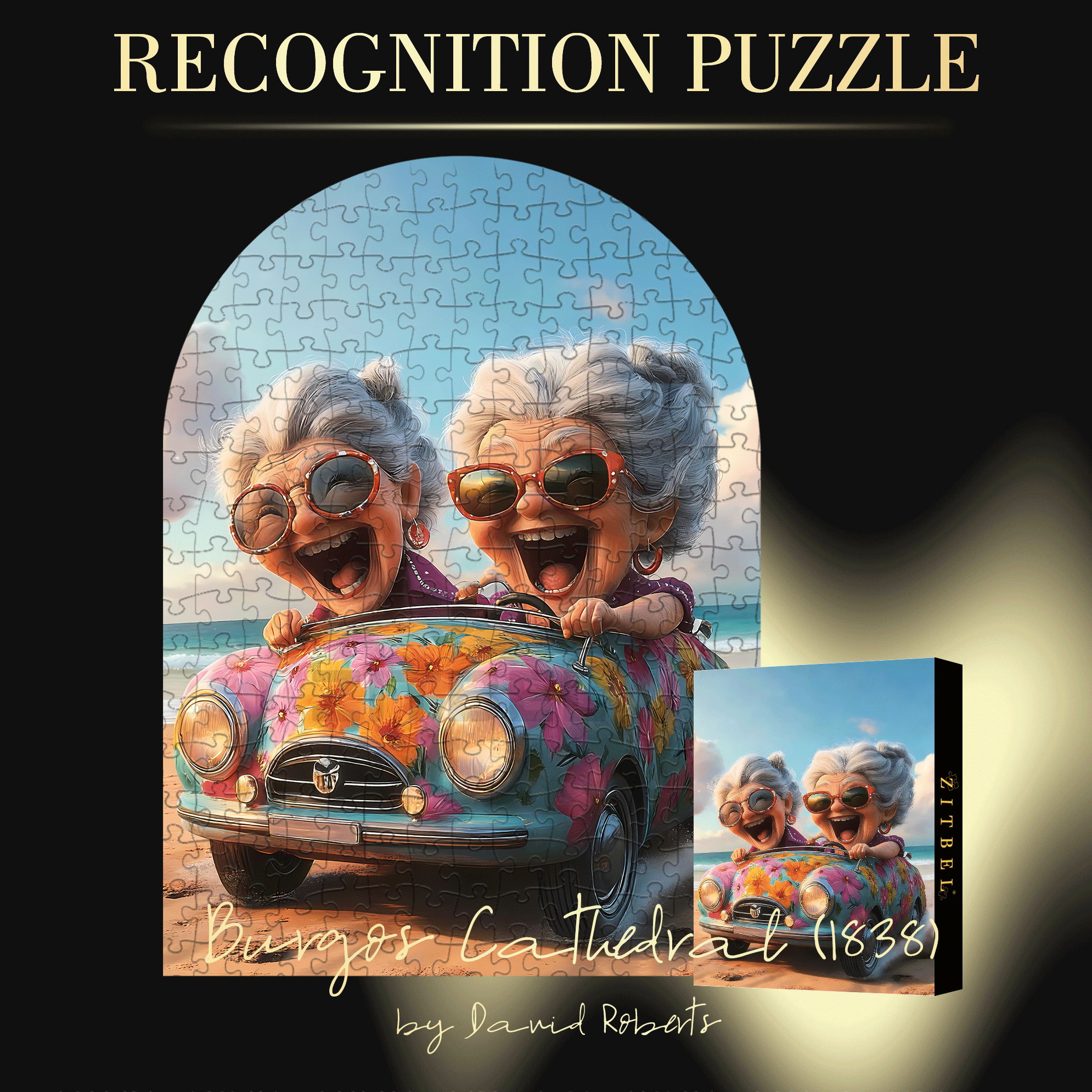 Happy Old Lady 500pcs/1000pcs Jigsaw Puzzle, Scratch-Resistant, Interactive Family Game & Brain-Boosting DIY Decor, Perfect for Halloween, Christmas & New Year Gifts, Family Puzzle Game