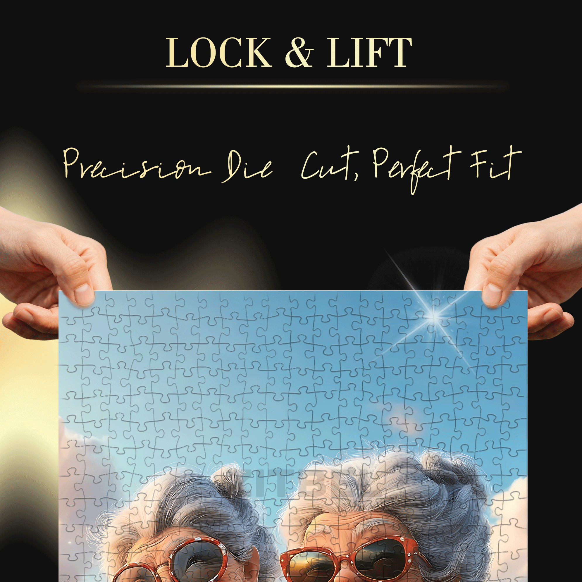 Happy Old Lady 500pcs/1000pcs Jigsaw Puzzle, Scratch-Resistant, Interactive Family Game & Brain-Boosting DIY Decor, Perfect for Halloween, Christmas & New Year Gifts, Family Puzzle Game