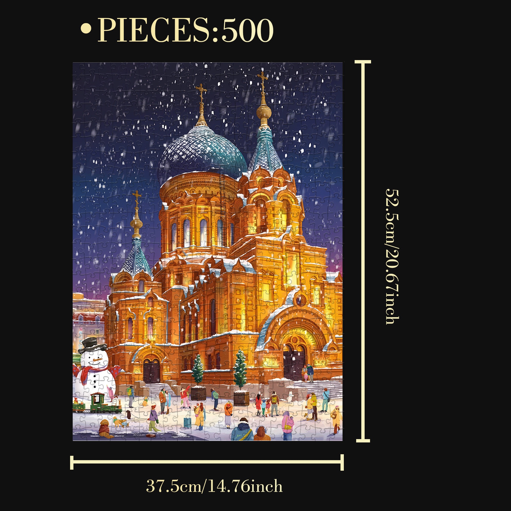 Heavy Snow Is Falling 500pcs/1000pcs Jigsaw Puzzle, Scratch-Resistant, Interactive Family Game & Brain-Boosting DIY Decor, Perfect for Halloween, Christmas & New Year Gifts, Family Puzzle Game