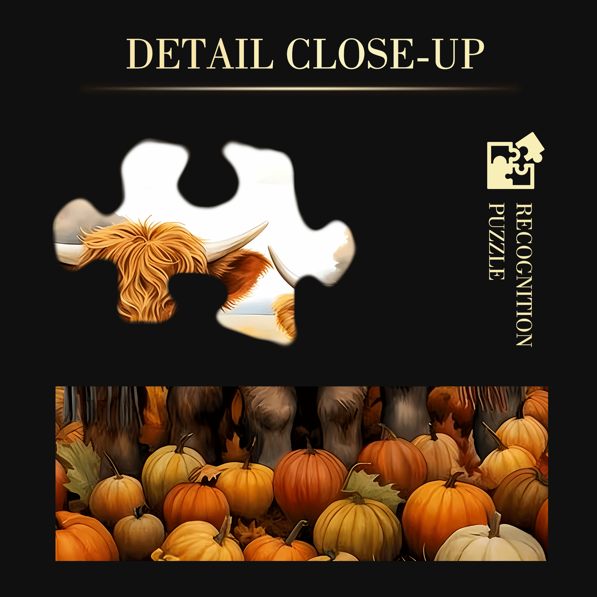 Highland Cattle 500pcs/1000pcs Jigsaw Puzzle, Scratch-Resistant, Interactive Family Game & Brain-Boosting DIY Decor, Perfect for Halloween, Christmas & New Year Gifts, Family Puzzle Game