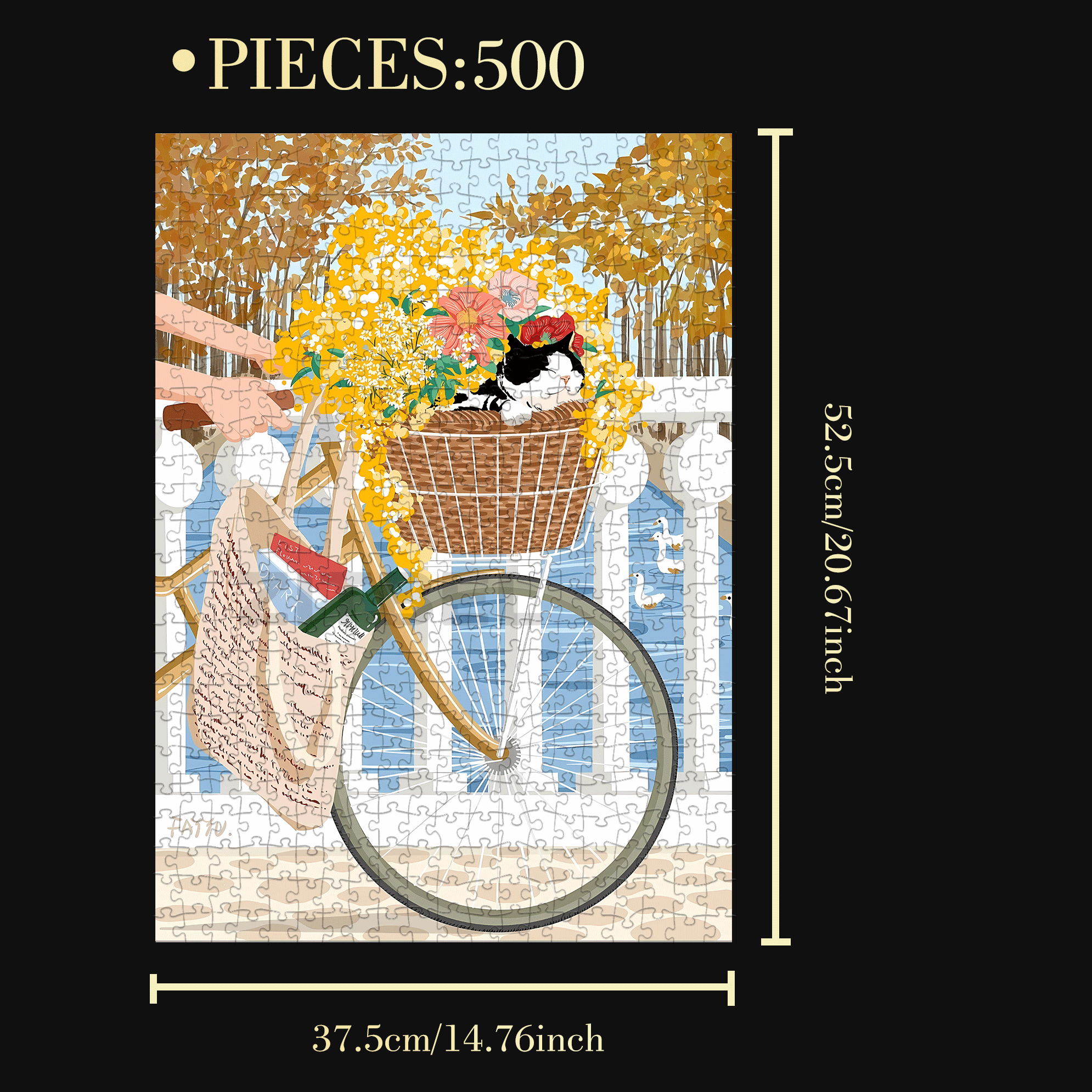 In The Basket 500pcs/1000pcs Jigsaw Puzzle, Scratch-Resistant, Interactive Family Game & Brain-Boosting DIY Decor, Perfect for Halloween, Christmas & New Year Gifts, Family Puzzle Game