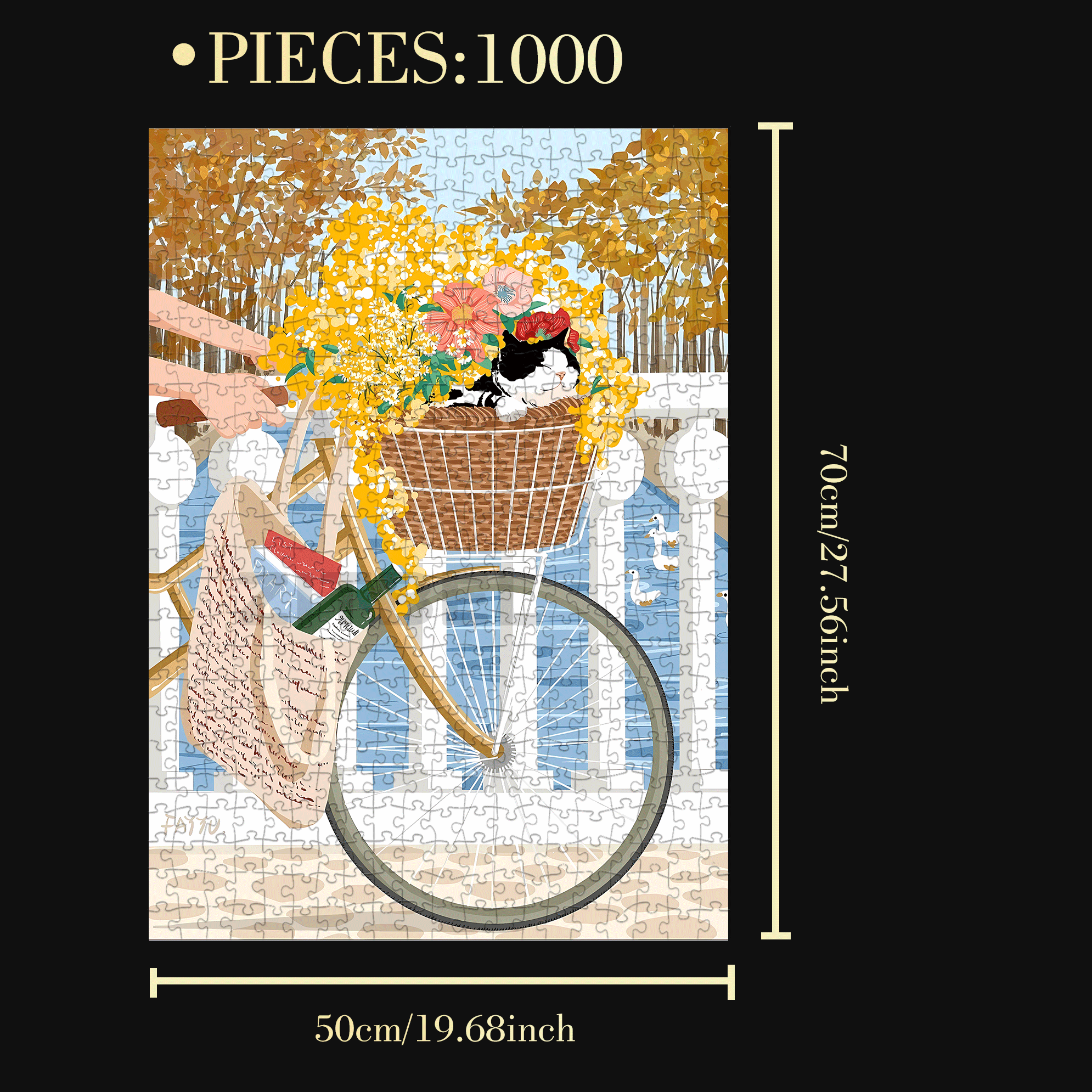 In The Basket 500pcs/1000pcs Jigsaw Puzzle, Scratch-Resistant, Interactive Family Game & Brain-Boosting DIY Decor, Perfect for Halloween, Christmas & New Year Gifts, Family Puzzle Game