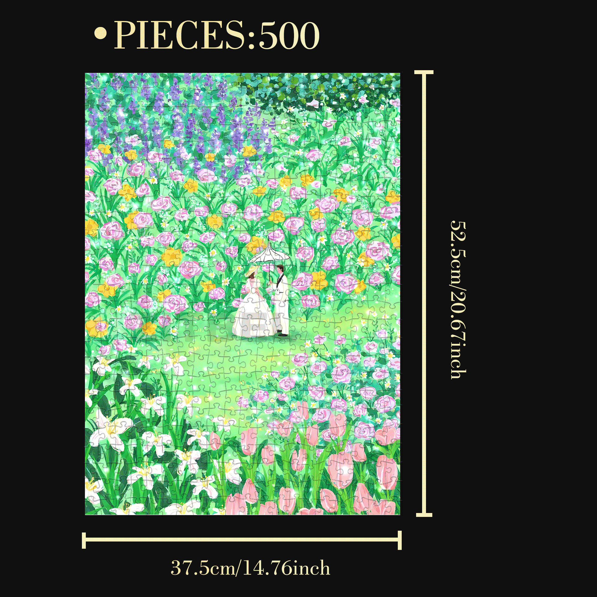Meet in Spring 500pcs/1000pcs Jigsaw Puzzle, Scratch-Resistant, Interactive Family Game & Brain-Boosting DIY Decor, Perfect for Halloween, Christmas & New Year Gifts, Family Puzzle Game