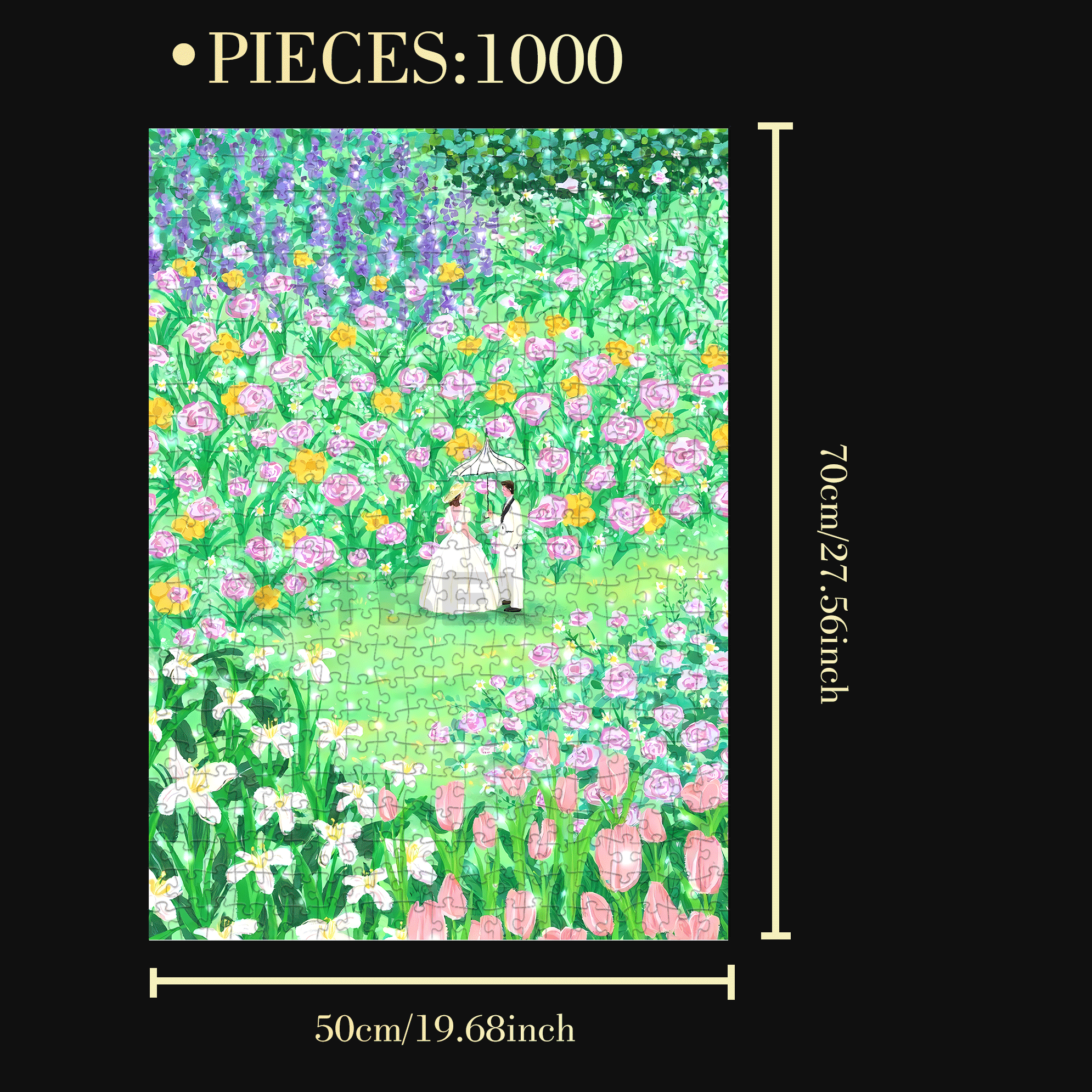 Meet in Spring 500pcs/1000pcs Jigsaw Puzzle, Scratch-Resistant, Interactive Family Game & Brain-Boosting DIY Decor, Perfect for Halloween, Christmas & New Year Gifts, Family Puzzle Game