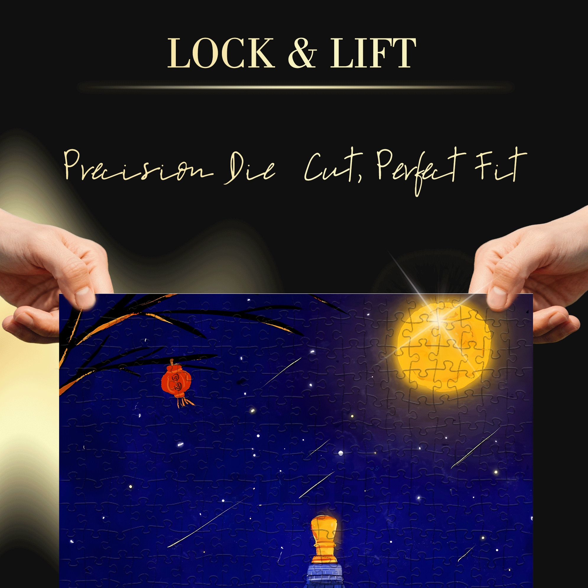 Moon Night Prayer Hall 500pcs/1000pcs Jigsaw Puzzle, Scratch-Resistant, Interactive Family Game & Brain-Boosting DIY Decor, Perfect for Halloween, Christmas & New Year Gifts, Family Puzzle Game
