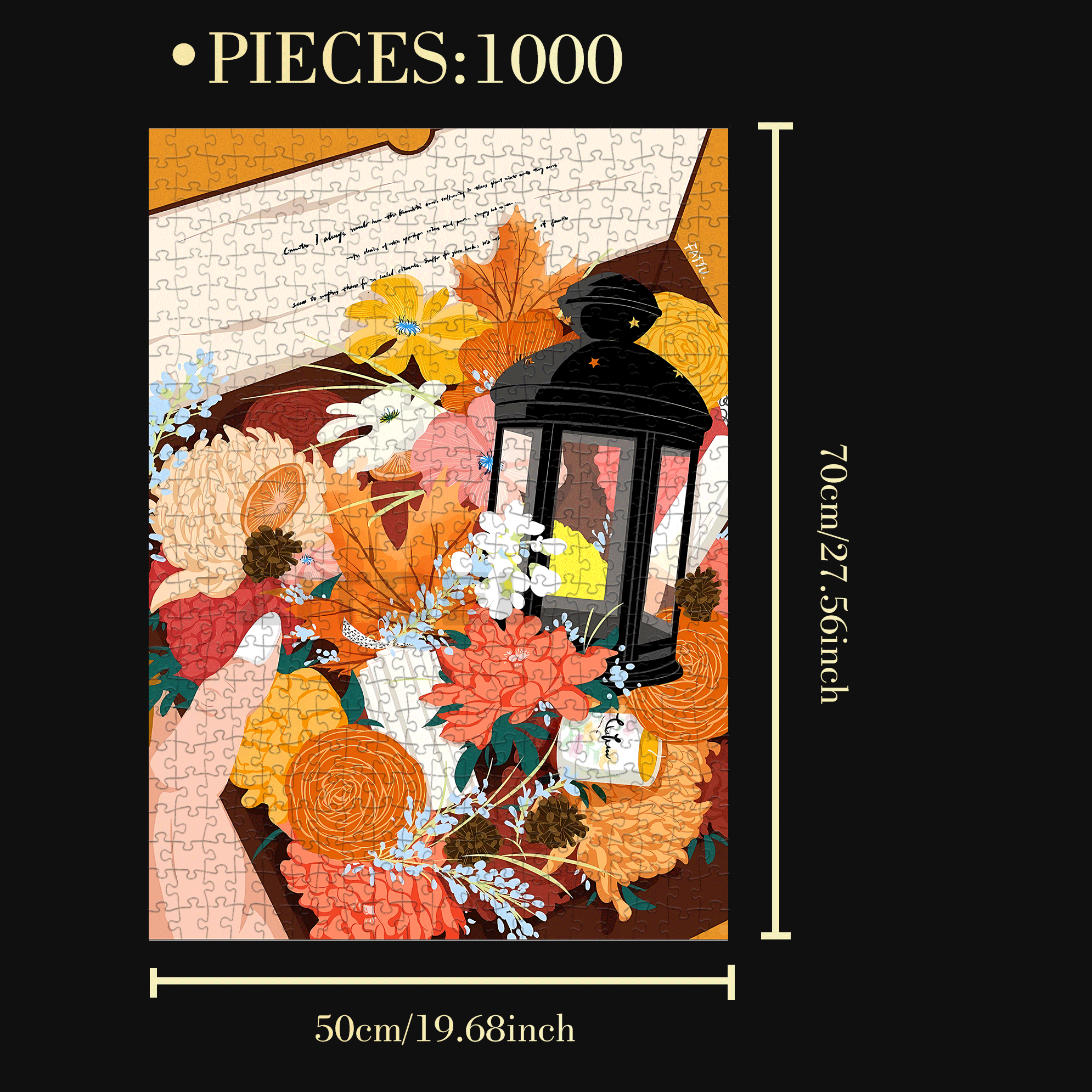 My Gift 500pcs/1000pcs Jigsaw Puzzle, Scratch-Resistant, Interactive Family Game & Brain-Boosting DIY Decor, Perfect for Halloween, Christmas & New Year Gifts, Family Puzzle Game