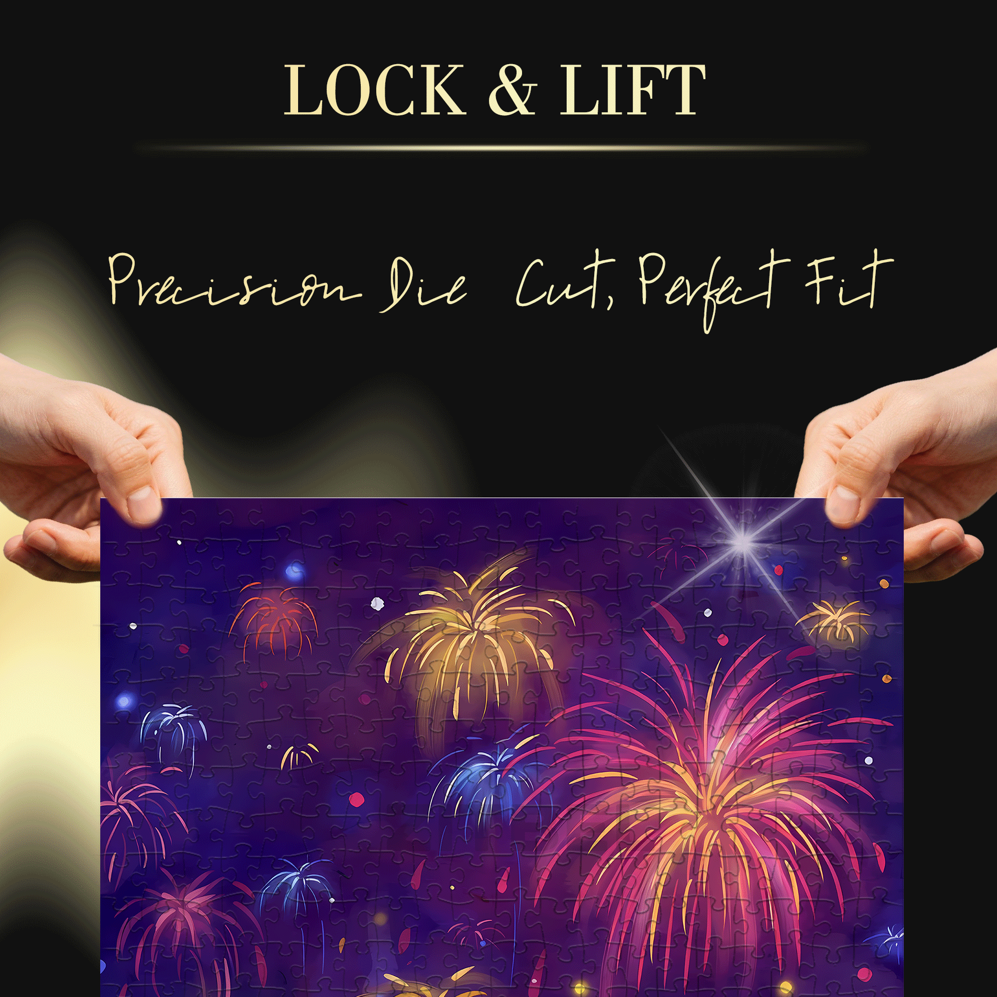 New Year's Eve Fireworks 500pcs/1000pcs Jigsaw Puzzle, Scratch-Resistant, Interactive Family Game & Brain-Boosting DIY Decor, Perfect for Halloween, Christmas & New Year Gifts, Family Puzzle Game