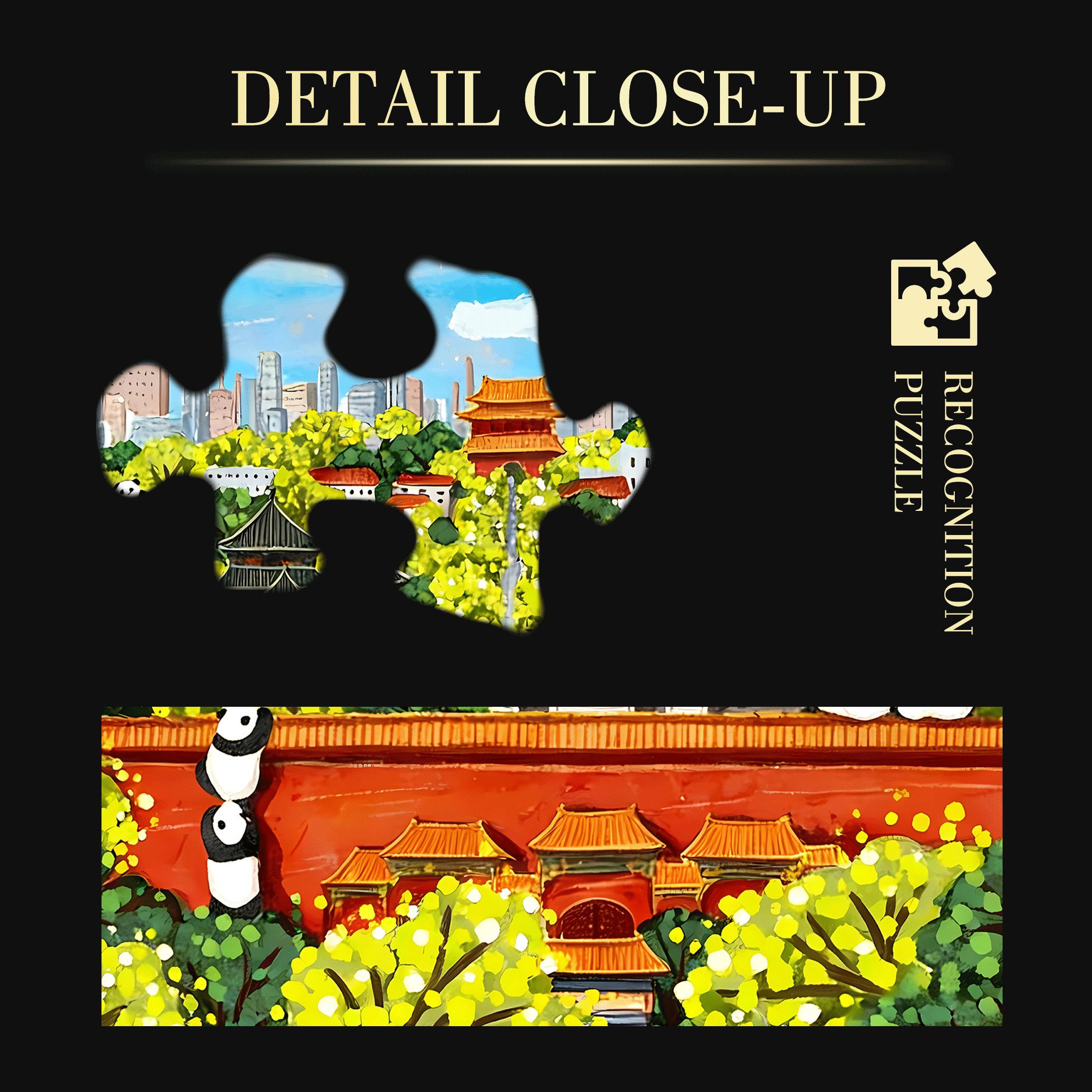 Panda World 500pcs/1000pcs Jigsaw Puzzle, Scratch-Resistant, Interactive Family Game & Brain-Boosting DIY Decor, Perfect for Halloween, Christmas & New Year Gifts, Family Puzzle Game