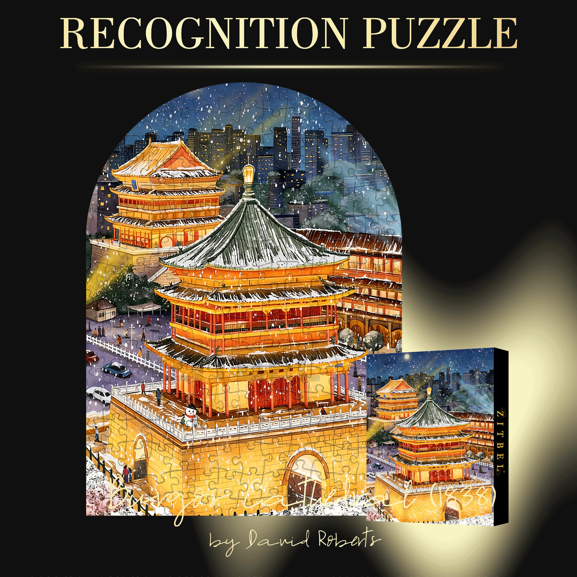 Past And Present 500pcs/1000pcs Jigsaw Puzzle, Scratch-Resistant, Interactive Family Game & Brain-Boosting DIY Decor, Perfect for Halloween, Christmas & New Year Gifts, Family Puzzle Game