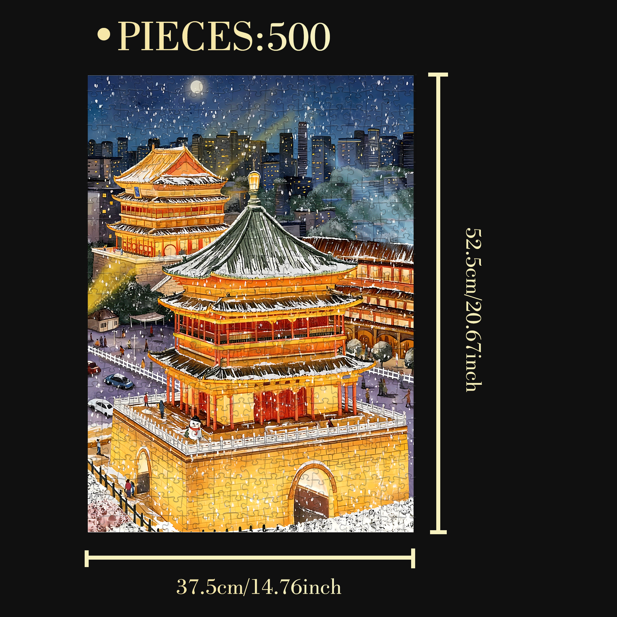 Past And Present 500pcs/1000pcs Jigsaw Puzzle, Scratch-Resistant, Interactive Family Game & Brain-Boosting DIY Decor, Perfect for Halloween, Christmas & New Year Gifts, Family Puzzle Game