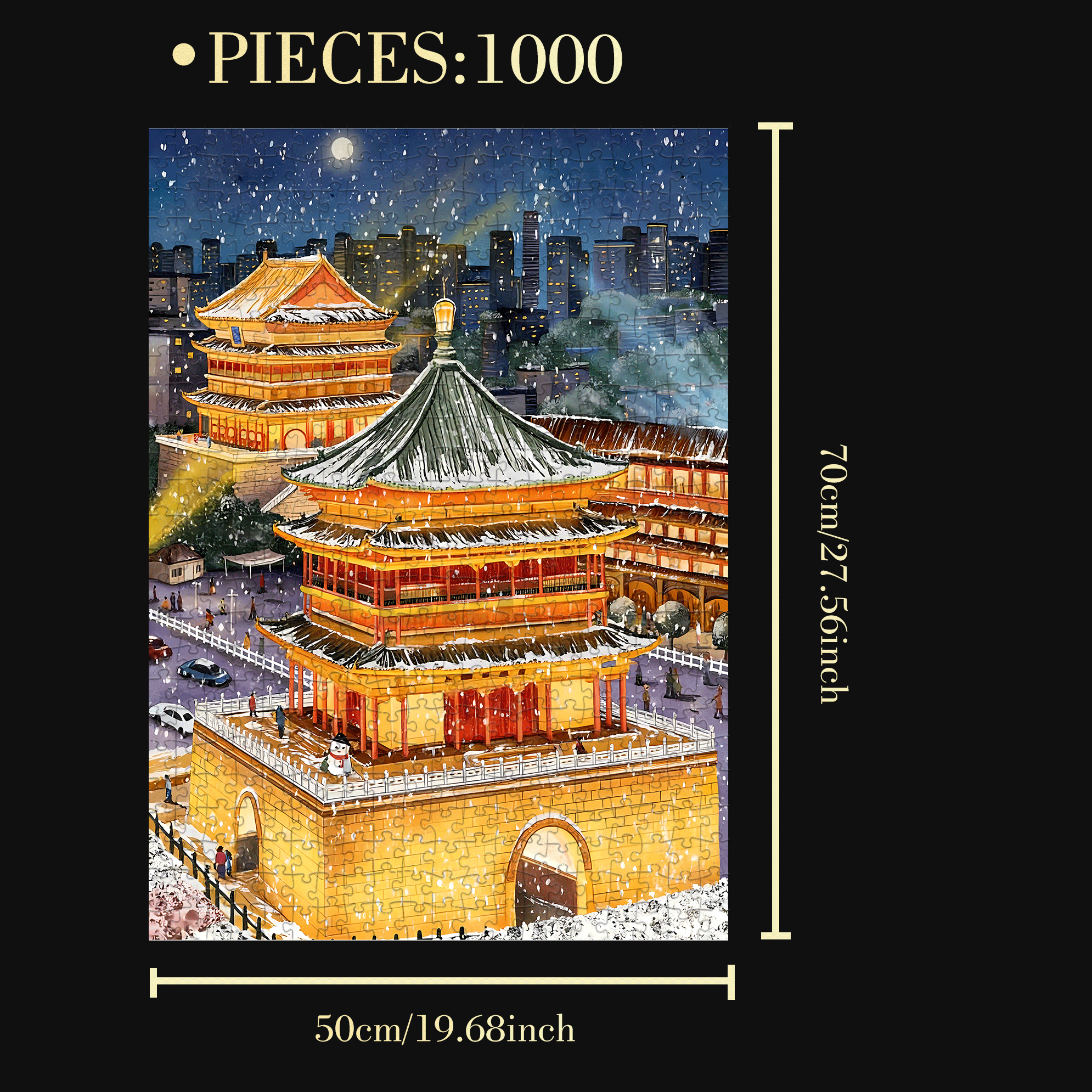 Past And Present 500pcs/1000pcs Jigsaw Puzzle, Scratch-Resistant, Interactive Family Game & Brain-Boosting DIY Decor, Perfect for Halloween, Christmas & New Year Gifts, Family Puzzle Game