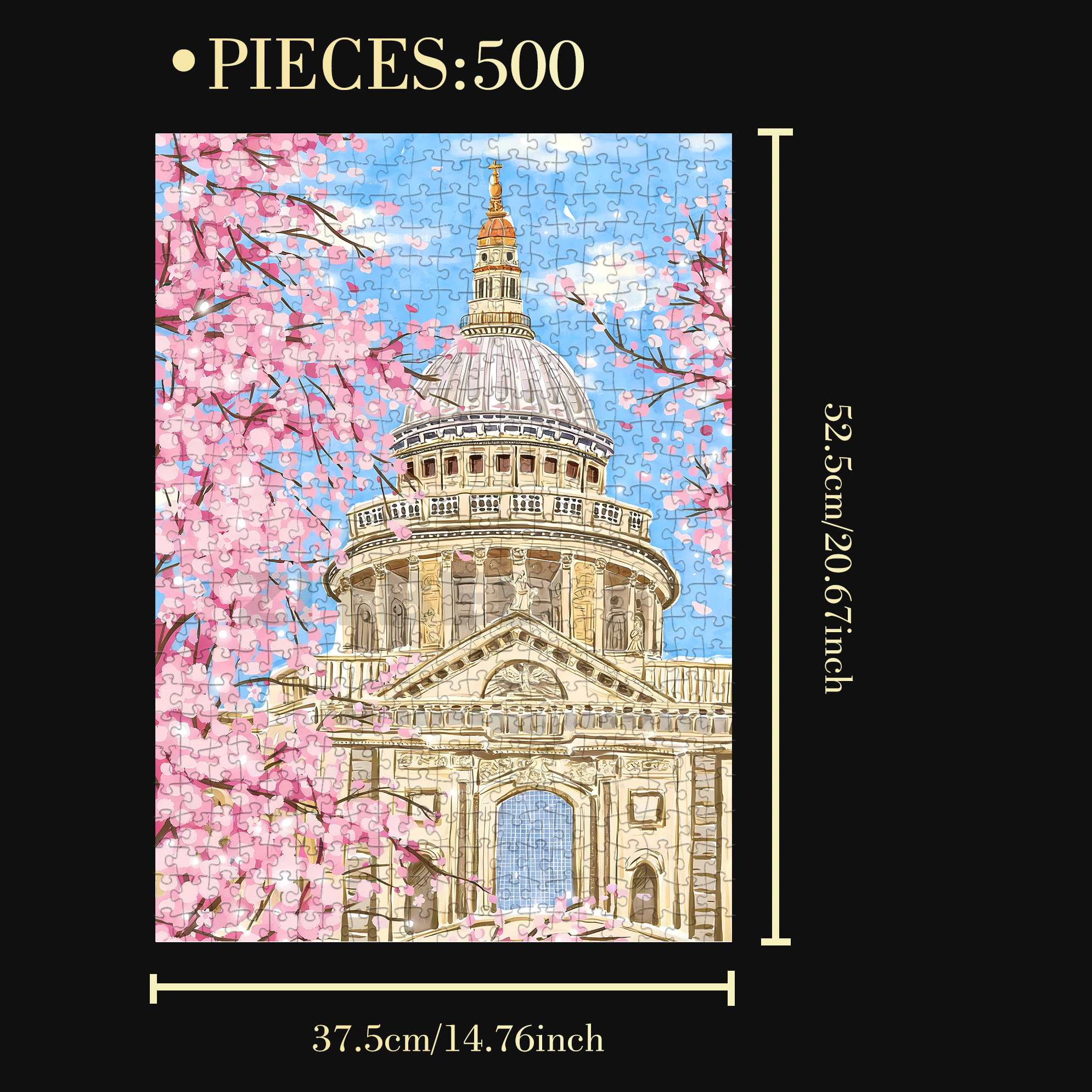Pink Romance 500pcs/1000pcs Jigsaw Puzzle, Scratch-Resistant, Interactive Family Game & Brain-Boosting DIY Decor, Perfect for Halloween, Christmas & New Year Gifts, Family Puzzle Game