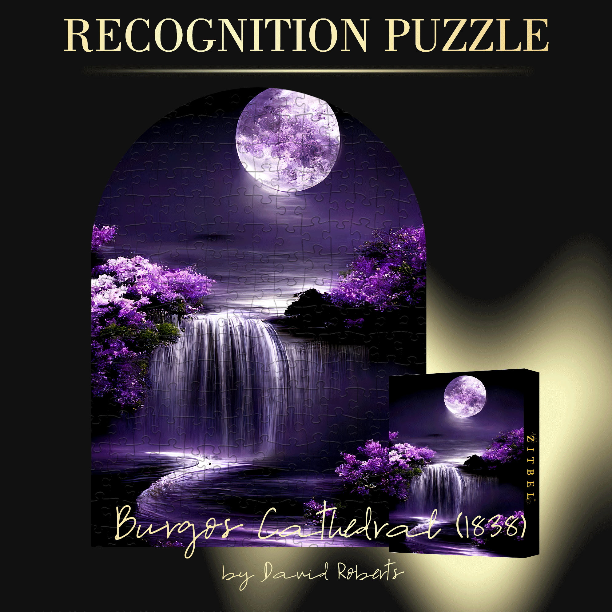 Purple Moon 500pcs/1000pcs Jigsaw Puzzle, Scratch-Resistant, Interactive Family Game & Brain-Boosting DIY Decor, Perfect for Halloween, Christmas & New Year Gifts, Family Puzzle Game