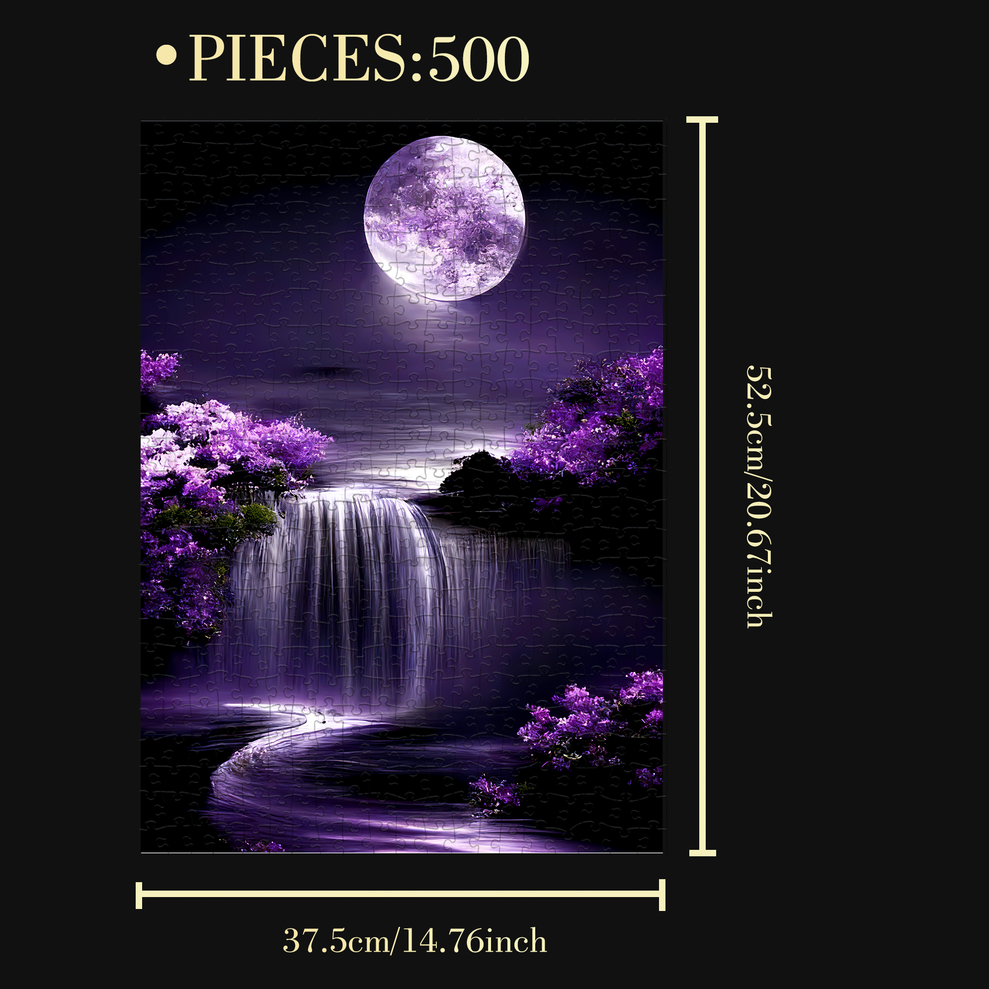 Purple Moon 500pcs/1000pcs Jigsaw Puzzle, Scratch-Resistant, Interactive Family Game & Brain-Boosting DIY Decor, Perfect for Halloween, Christmas & New Year Gifts, Family Puzzle Game