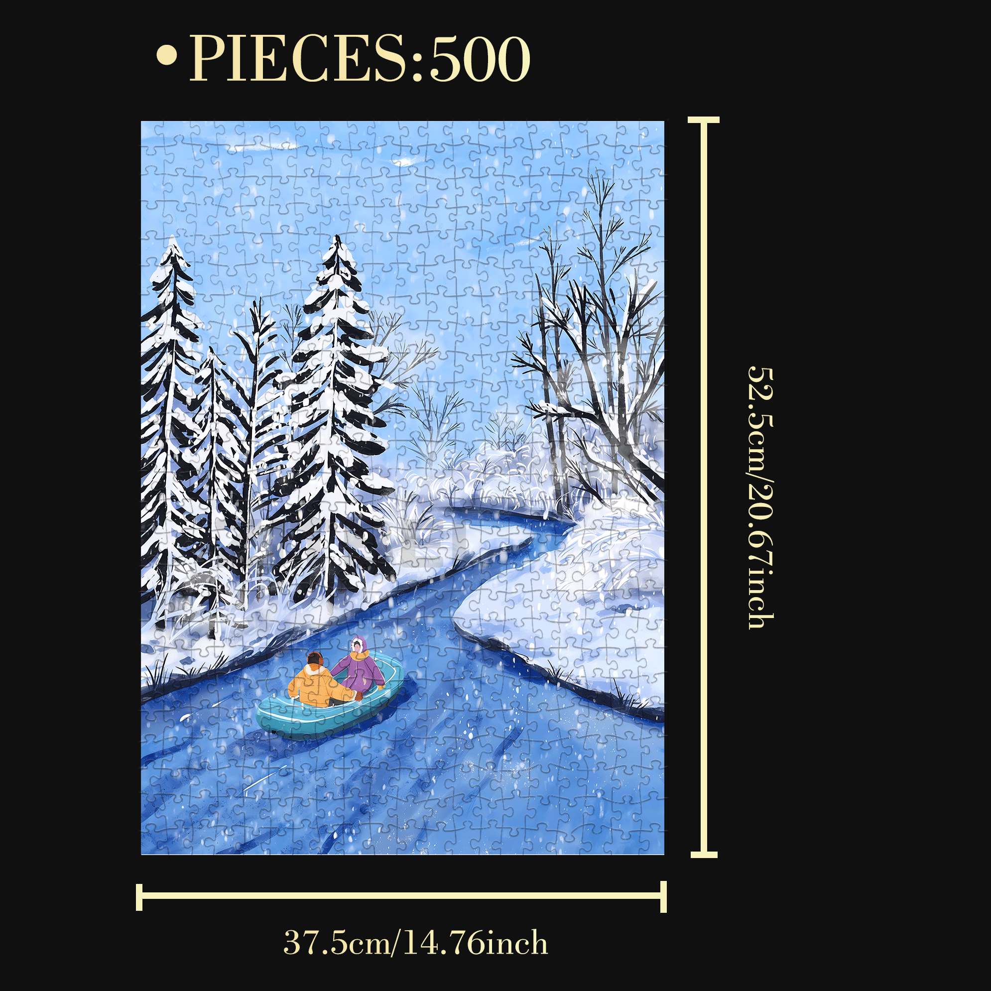 Rime Drifting 500pcs/1000pcs Jigsaw Puzzle, Scratch-Resistant, Interactive Family Game & Brain-Boosting DIY Decor, Perfect for Halloween, Christmas & New Year Gifts, Family Puzzle Game