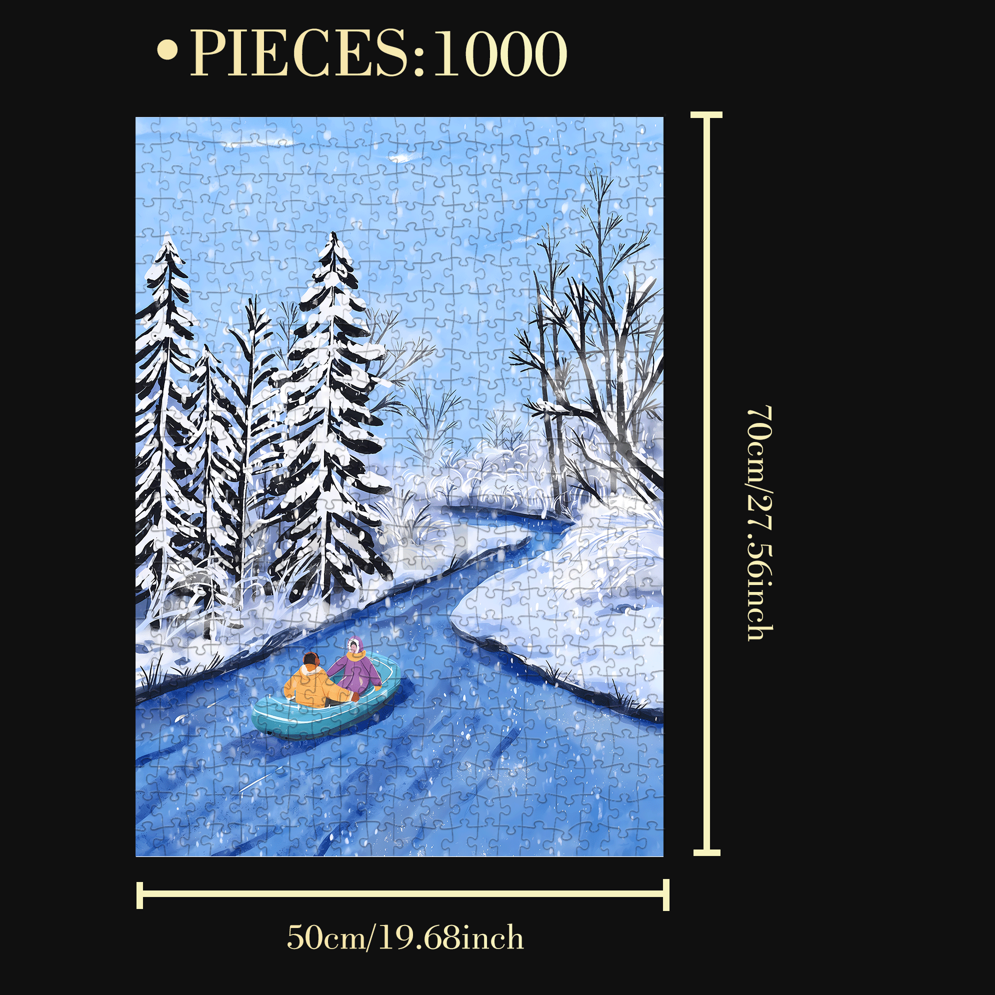 Rime Drifting 500pcs/1000pcs Jigsaw Puzzle, Scratch-Resistant, Interactive Family Game & Brain-Boosting DIY Decor, Perfect for Halloween, Christmas & New Year Gifts, Family Puzzle Game