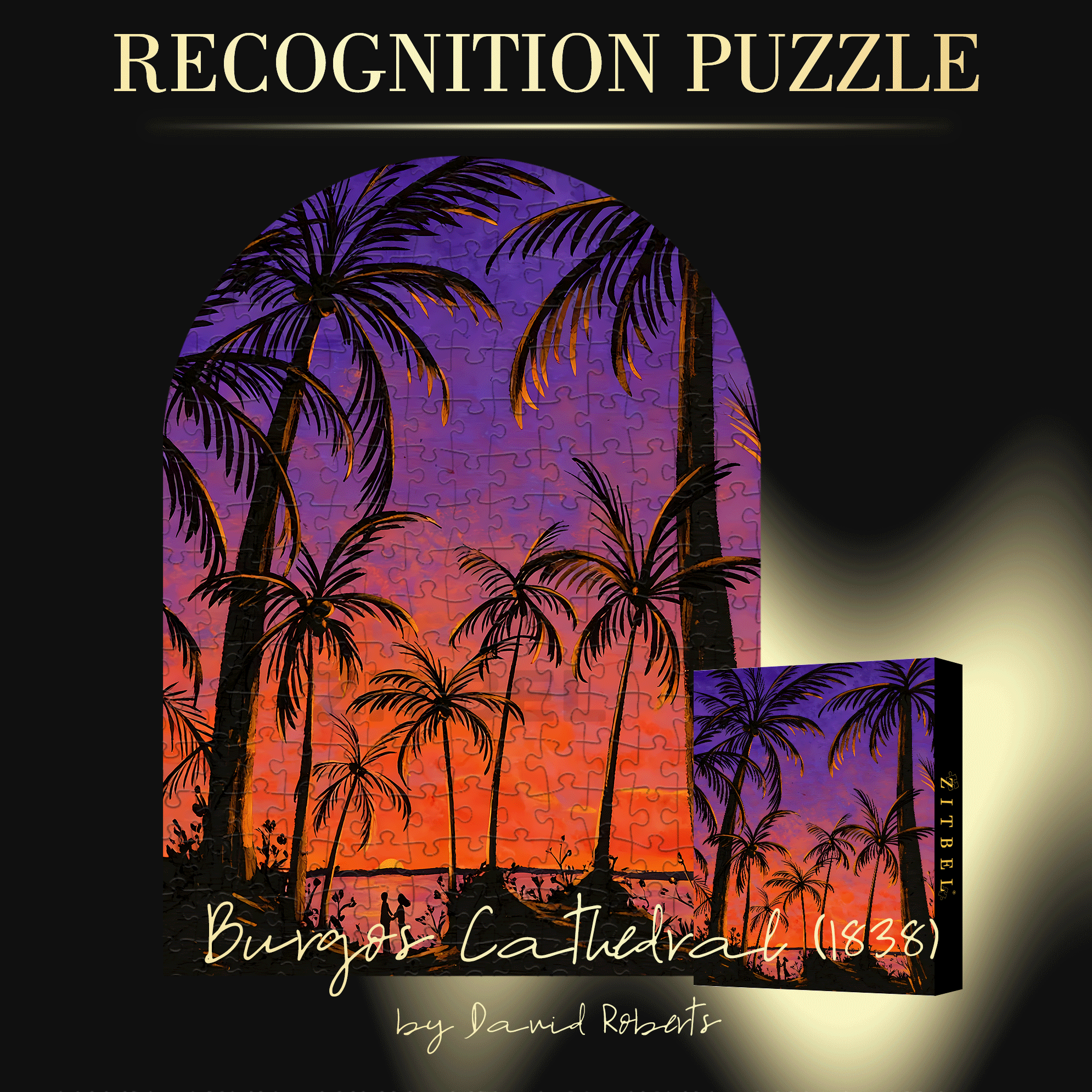 Romance Under The Coconut Tree 500pcs/1000pcs Jigsaw Puzzle, Scratch-Resistant, Interactive Family Game & Brain-Boosting DIY Decor, Perfect for Halloween, Christmas & New Year Gifts, Family Puzzle Game