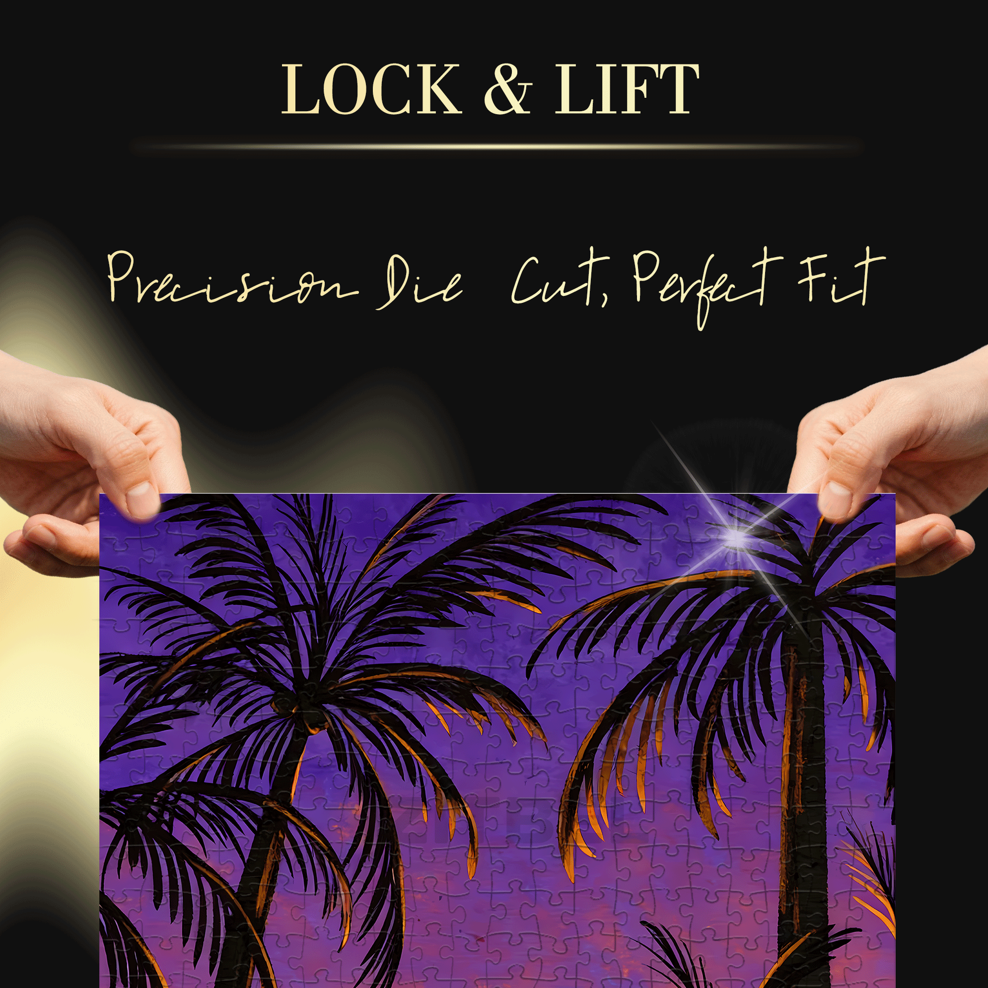 Romance Under The Coconut Tree 500pcs/1000pcs Jigsaw Puzzle, Scratch-Resistant, Interactive Family Game & Brain-Boosting DIY Decor, Perfect for Halloween, Christmas & New Year Gifts, Family Puzzle Game