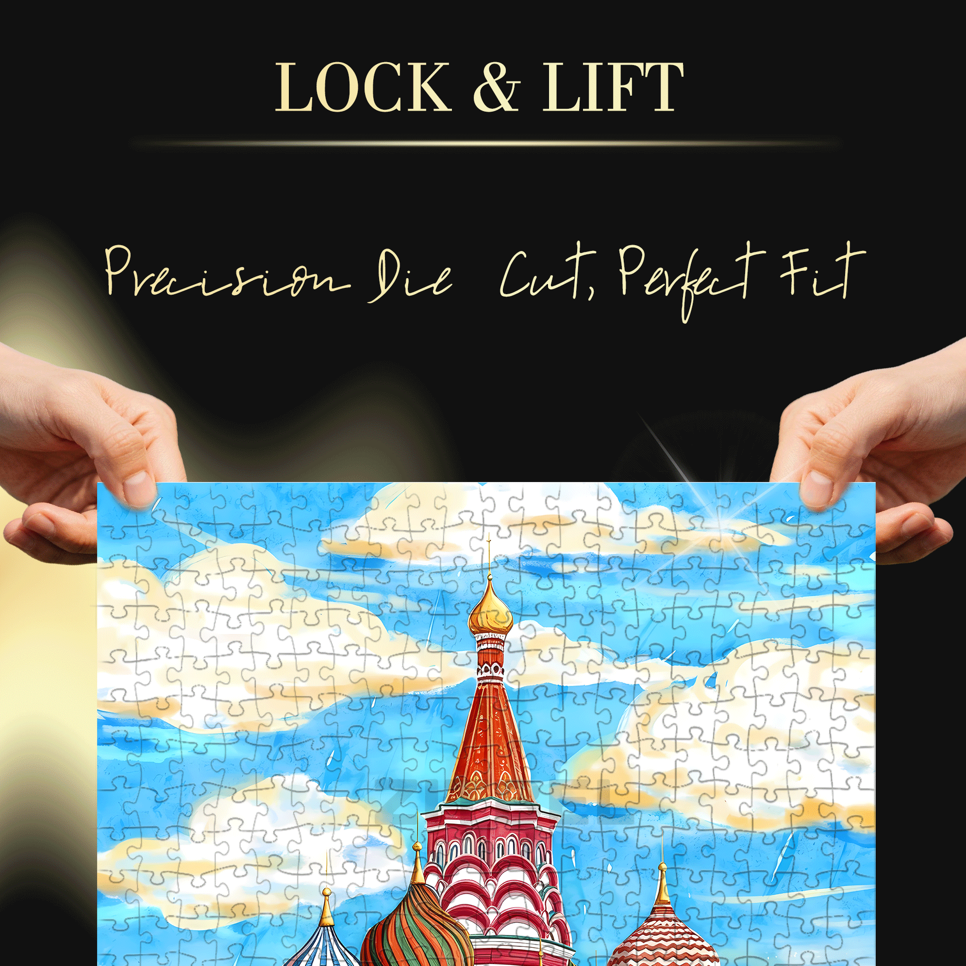 Russian Style 500pcs/1000pcs Jigsaw Puzzle, Scratch-Resistant, Interactive Family Game & Brain-Boosting DIY Decor, Perfect for Halloween, Christmas & New Year Gifts, Family Puzzle Game