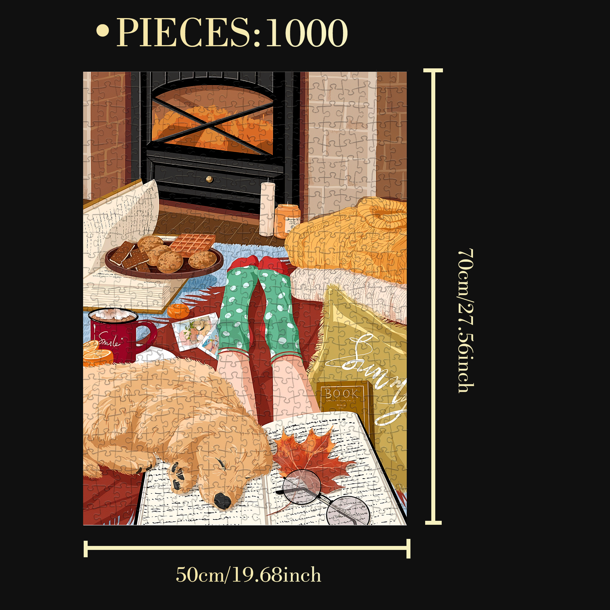 Simple Life 2 500pcs/1000pcs Jigsaw Puzzle, Scratch-Resistant, Interactive Family Game & Brain-Boosting DIY Decor, Perfect for Halloween, Christmas & New Year Gifts, Family Puzzle Game