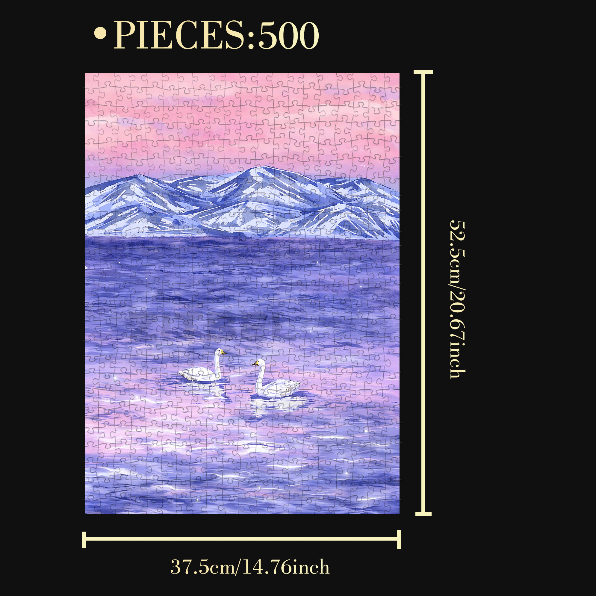 Snow Lake 500pcs/1000pcs Jigsaw Puzzle, Scratch-Resistant, Interactive Family Game & Brain-Boosting DIY Decor, Perfect for Halloween, Christmas & New Year Gifts, Family Puzzle Game