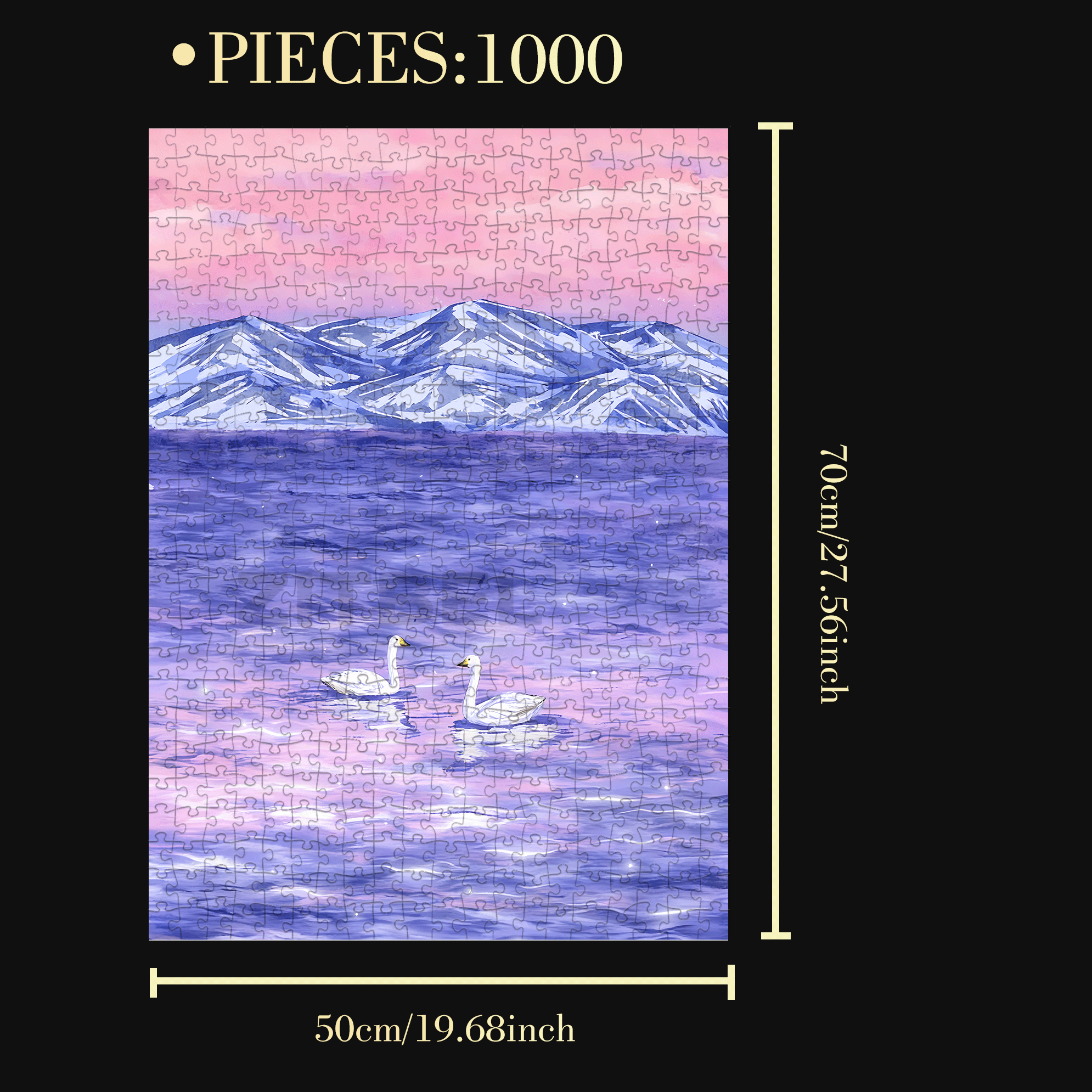 Snow Lake 500pcs/1000pcs Jigsaw Puzzle, Scratch-Resistant, Interactive Family Game & Brain-Boosting DIY Decor, Perfect for Halloween, Christmas & New Year Gifts, Family Puzzle Game