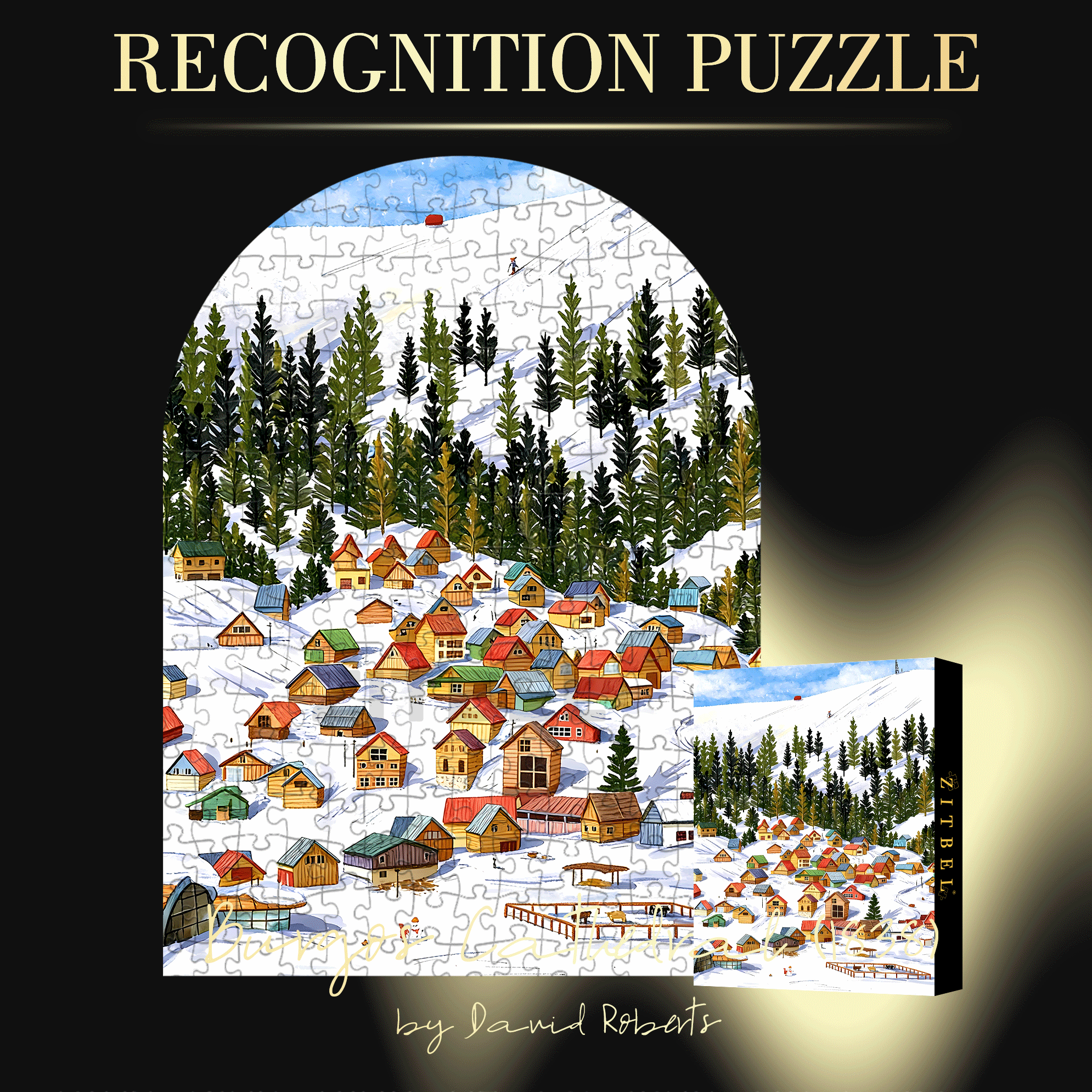 Snow Mountain 2 500pcs/1000pcs Jigsaw Puzzle, Scratch-Resistant, Interactive Family Game & Brain-Boosting DIY Decor, Perfect for Halloween, Christmas & New Year Gifts, Family Puzzle Game