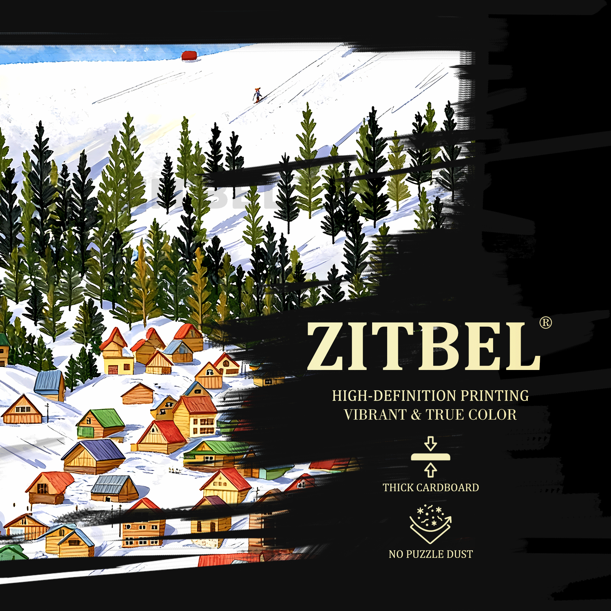 Snow Mountain 2 500pcs/1000pcs Jigsaw Puzzle, Scratch-Resistant, Interactive Family Game & Brain-Boosting DIY Decor, Perfect for Halloween, Christmas & New Year Gifts, Family Puzzle Game