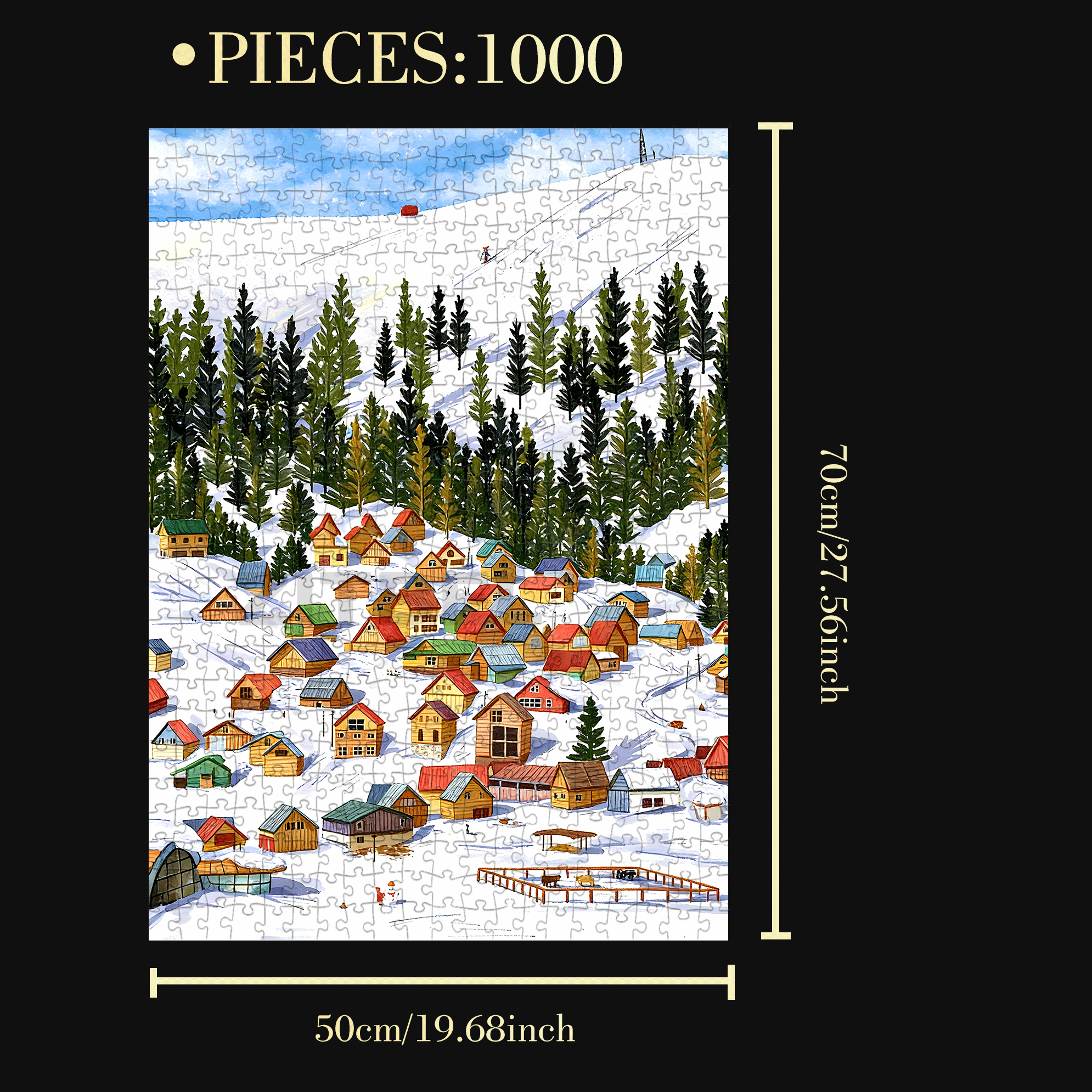 Snow Mountain 2 500pcs/1000pcs Jigsaw Puzzle, Scratch-Resistant, Interactive Family Game & Brain-Boosting DIY Decor, Perfect for Halloween, Christmas & New Year Gifts, Family Puzzle Game