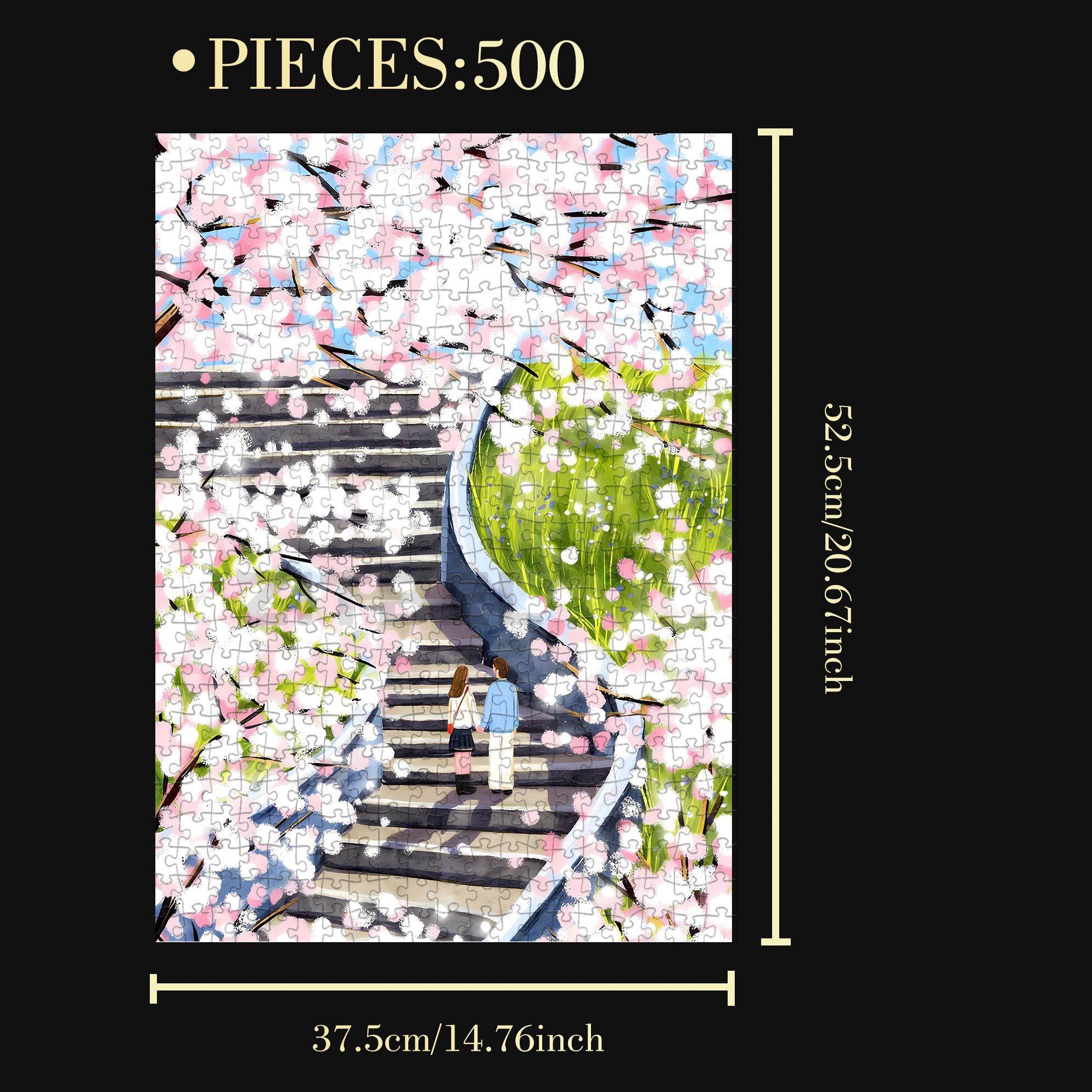 Spring Date 500pcs/1000pcs Jigsaw Puzzle, Scratch-Resistant, Interactive Family Game & Brain-Boosting DIY Decor, Perfect for Halloween, Christmas & New Year Gifts, Family Puzzle Game