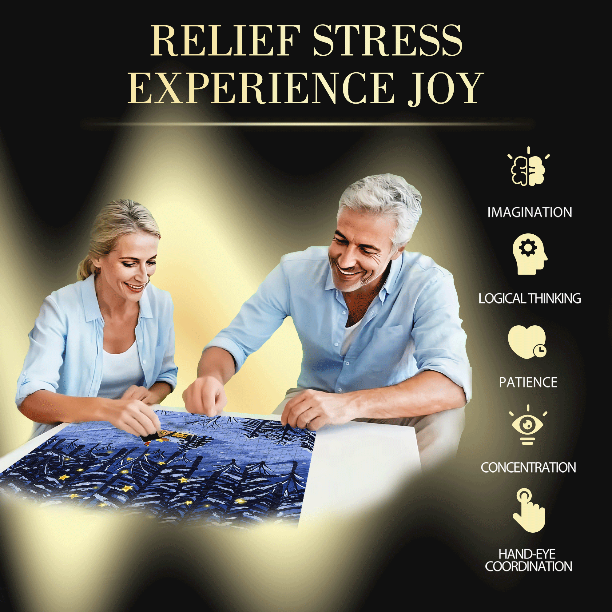 Starry Starry Night  500pcs/1000pcs Jigsaw Puzzle, Scratch-Resistant, Interactive Family Game & Brain-Boosting DIY Decor, Perfect for Halloween, Christmas & New Year Gifts, Family Puzzle Game
