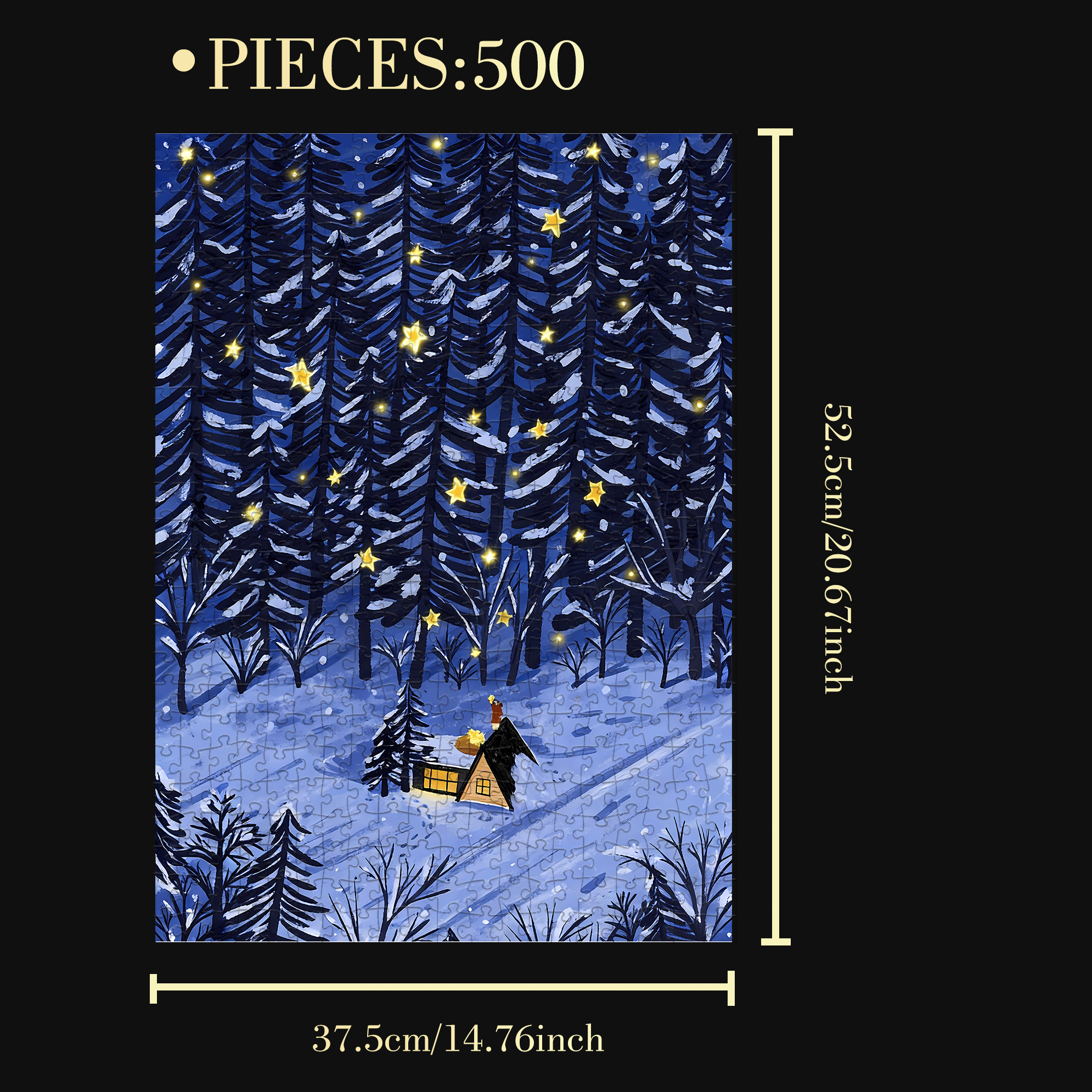 Starry Starry Night  500pcs/1000pcs Jigsaw Puzzle, Scratch-Resistant, Interactive Family Game & Brain-Boosting DIY Decor, Perfect for Halloween, Christmas & New Year Gifts, Family Puzzle Game