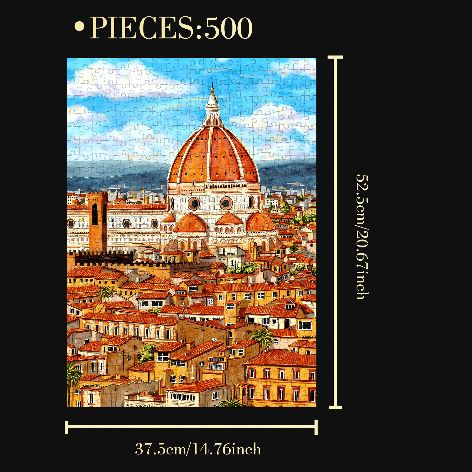 Sunny Florence 500pcs/1000pcs Jigsaw Puzzle, Scratch-Resistant, Interactive Family Game & Brain-Boosting DIY Decor, Perfect for Halloween, Christmas & New Year Gifts, Family Puzzle Game