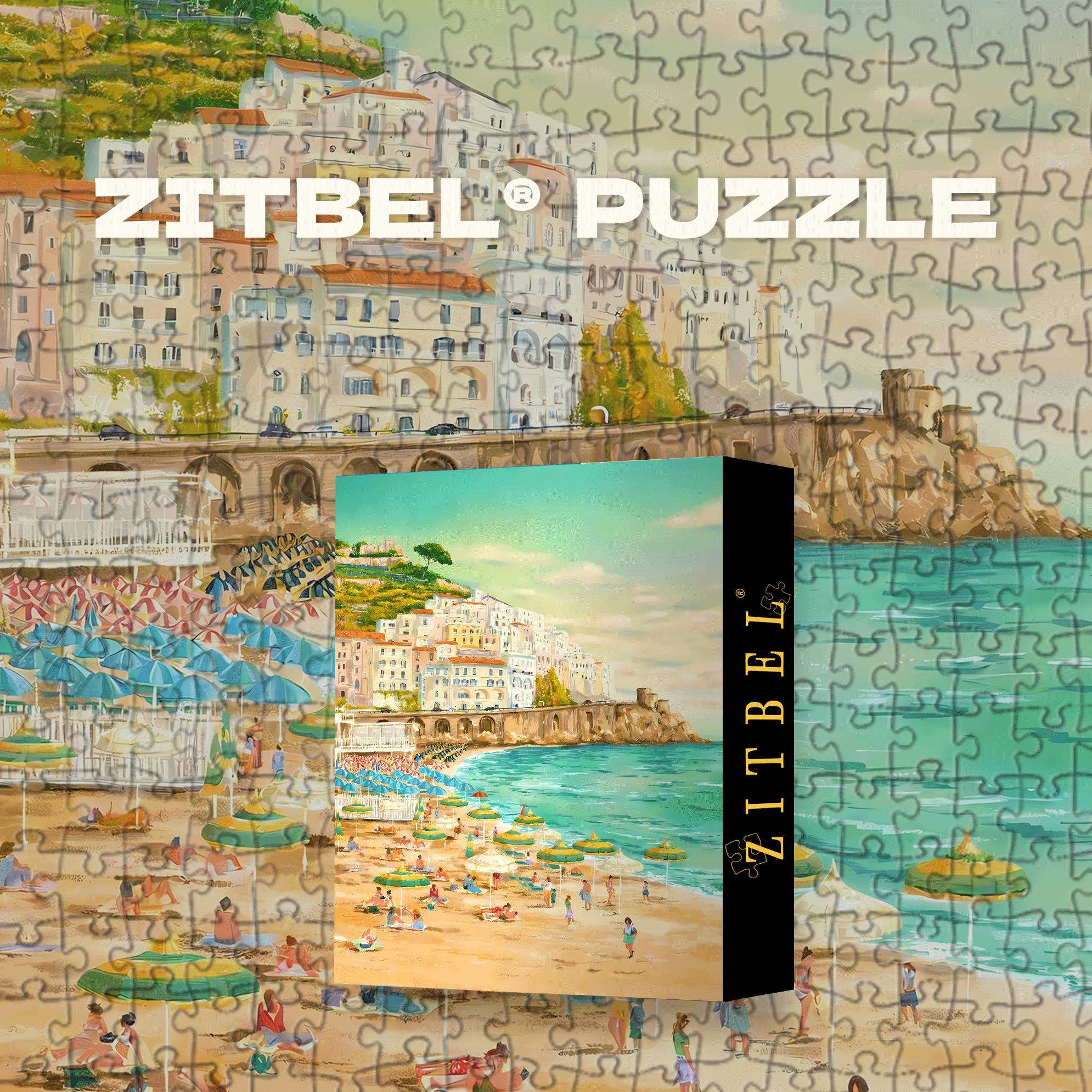 A Brief Chat By The Seaside 2 500pcs/1000pcs Jigsaw Puzzle, Scratch-Resistant, Interactive Family Game & Brain-Boosting DIY Decor, Perfect for Halloween, Christmas & New Year Gifts, Family Puzzle Game