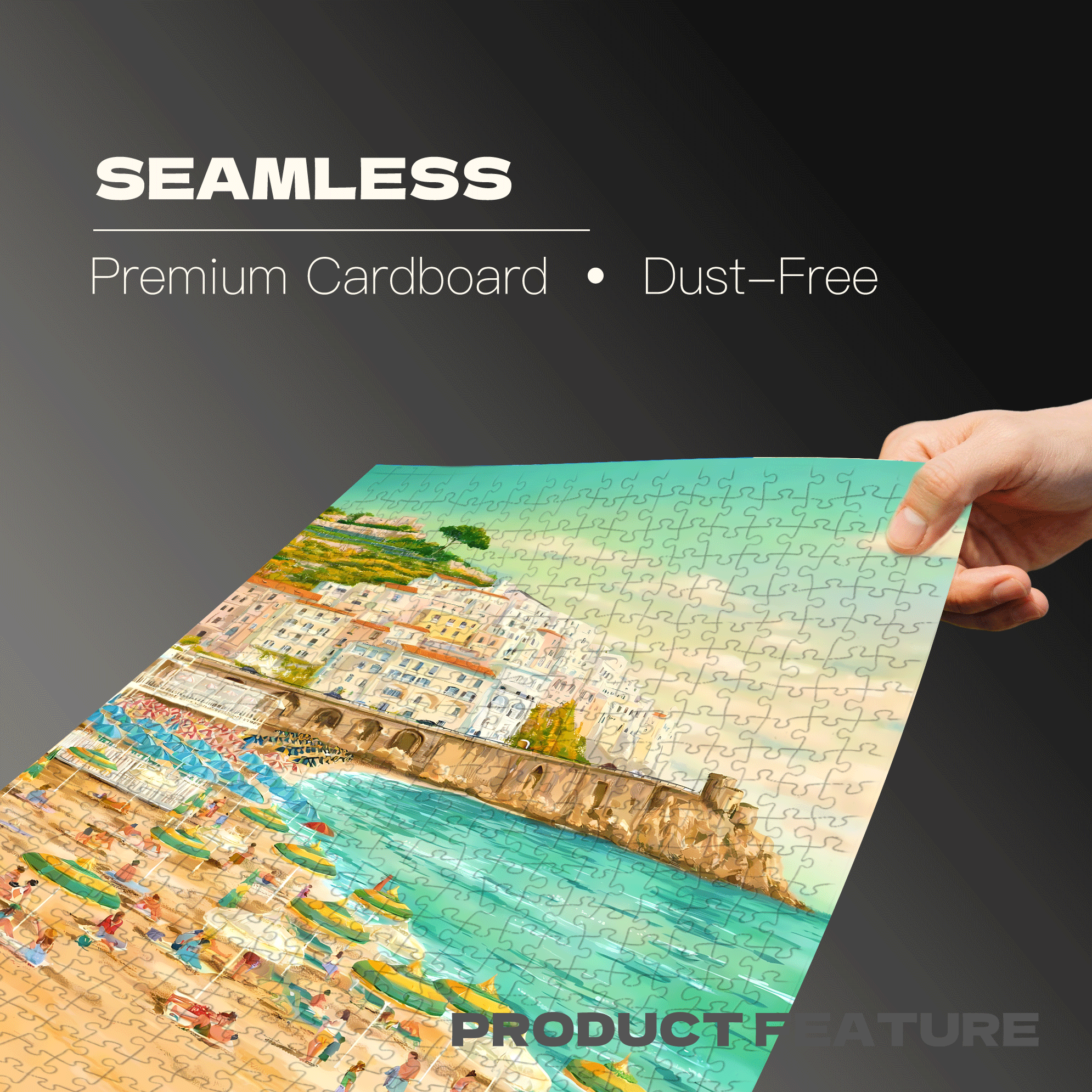 A Brief Chat By The Seaside 2 500pcs/1000pcs Jigsaw Puzzle, Scratch-Resistant, Interactive Family Game & Brain-Boosting DIY Decor, Perfect for Halloween, Christmas & New Year Gifts, Family Puzzle Game