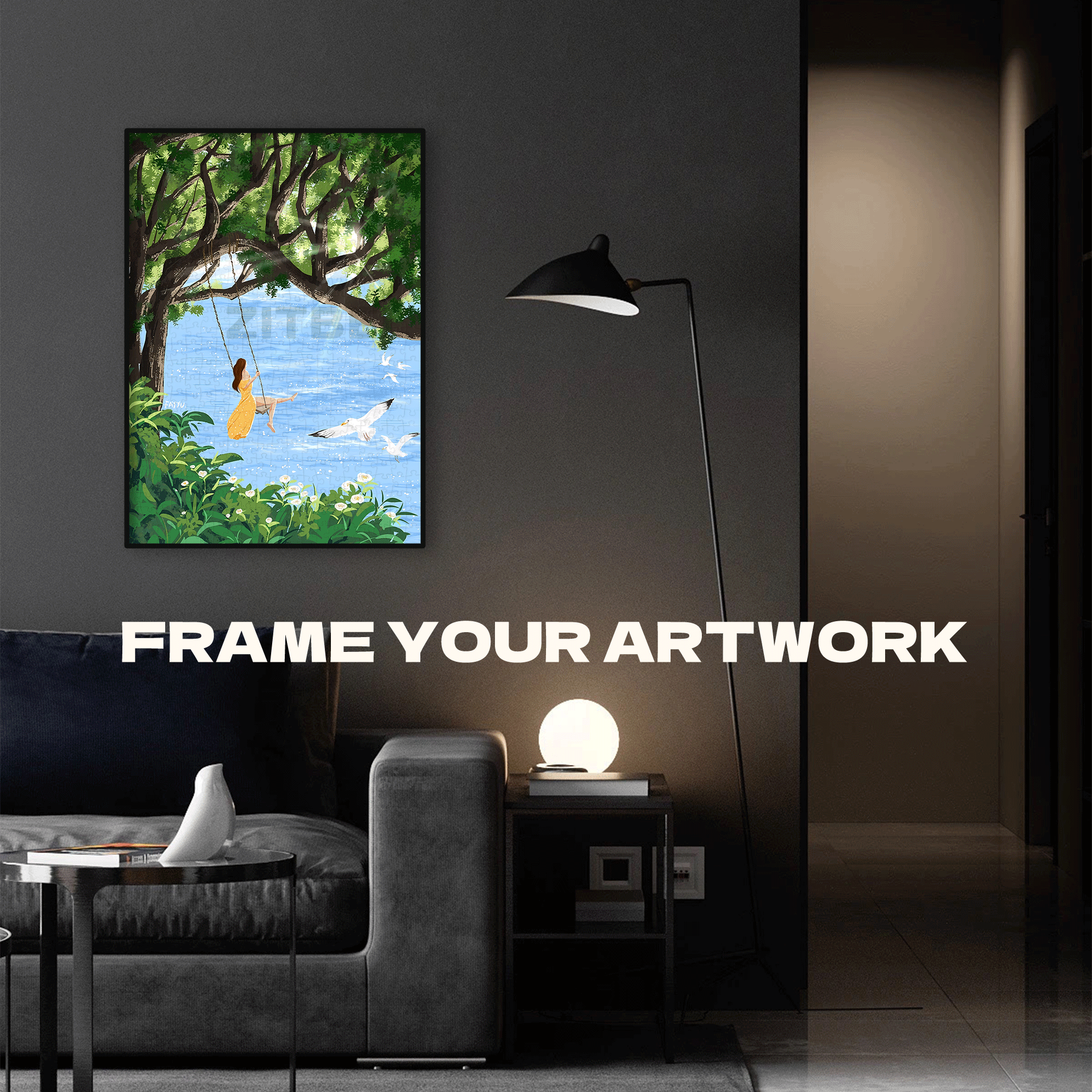 A Brief Chat By The Seaside 500pcs/1000pcs Jigsaw Puzzle, Scratch-Resistant, Interactive Family Game & Brain-Boosting DIY Decor, Perfect for Halloween, Christmas & New Year Gifts, Family Puzzle Game