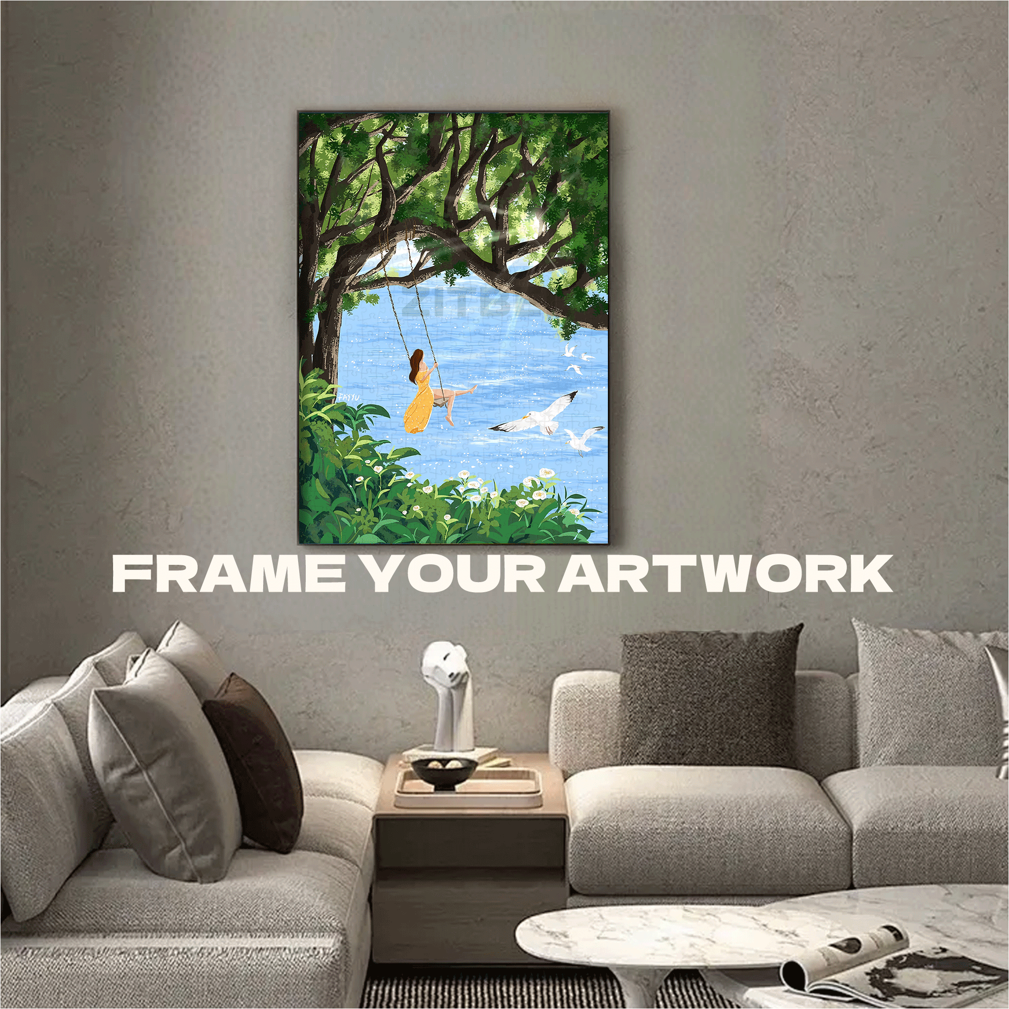 A Brief Chat By The Seaside 500pcs/1000pcs Jigsaw Puzzle, Scratch-Resistant, Interactive Family Game & Brain-Boosting DIY Decor, Perfect for Halloween, Christmas & New Year Gifts, Family Puzzle Game