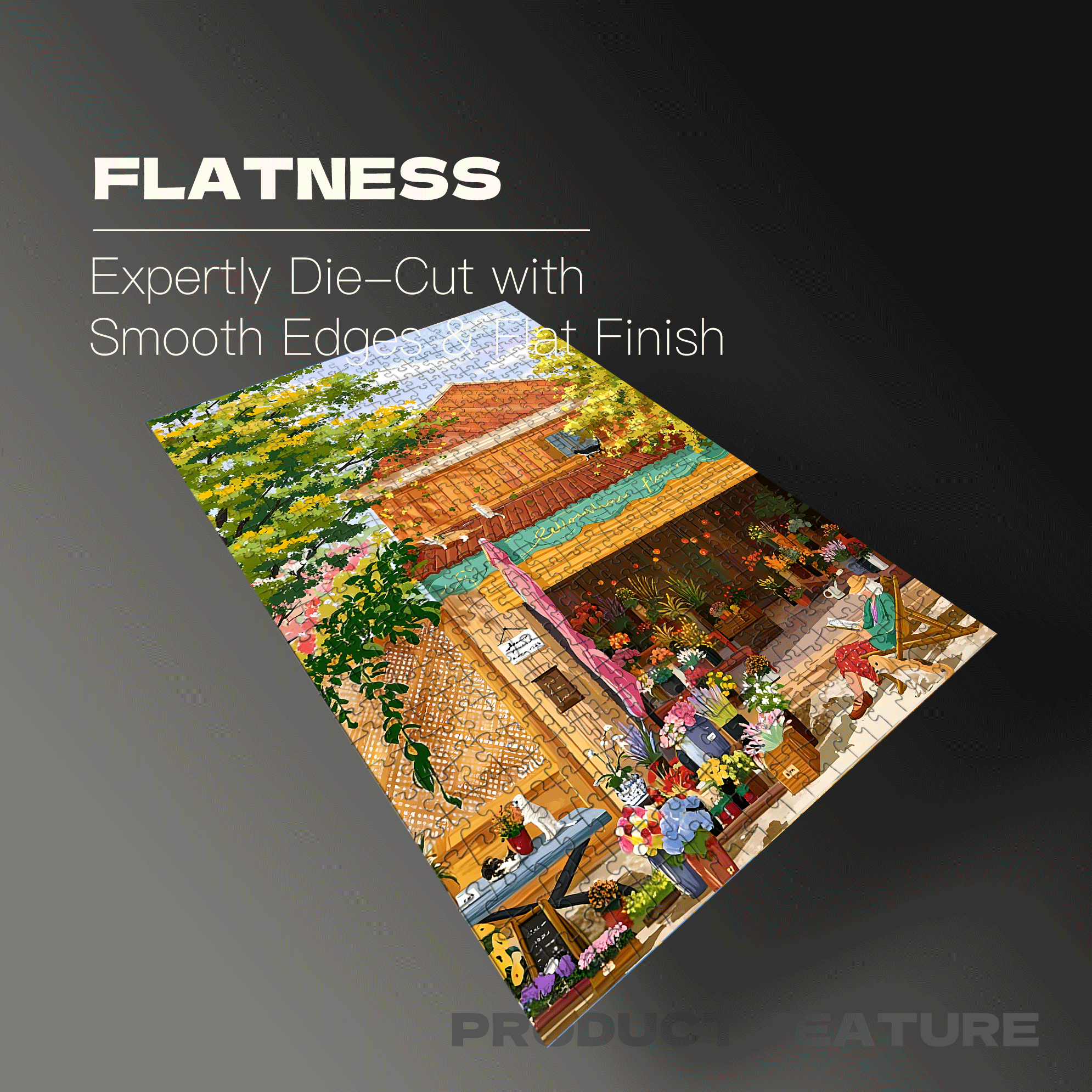 A Lazy Afternoon At The Flower Shop On The Street Corner 500pcs/1000pcs Jigsaw Puzzle, Scratch-Resistant, Interactive Family Game & Brain-Boosting DIY Decor, Perfect for Halloween, Christmas & New Year Gifts, Family Puzzle Game