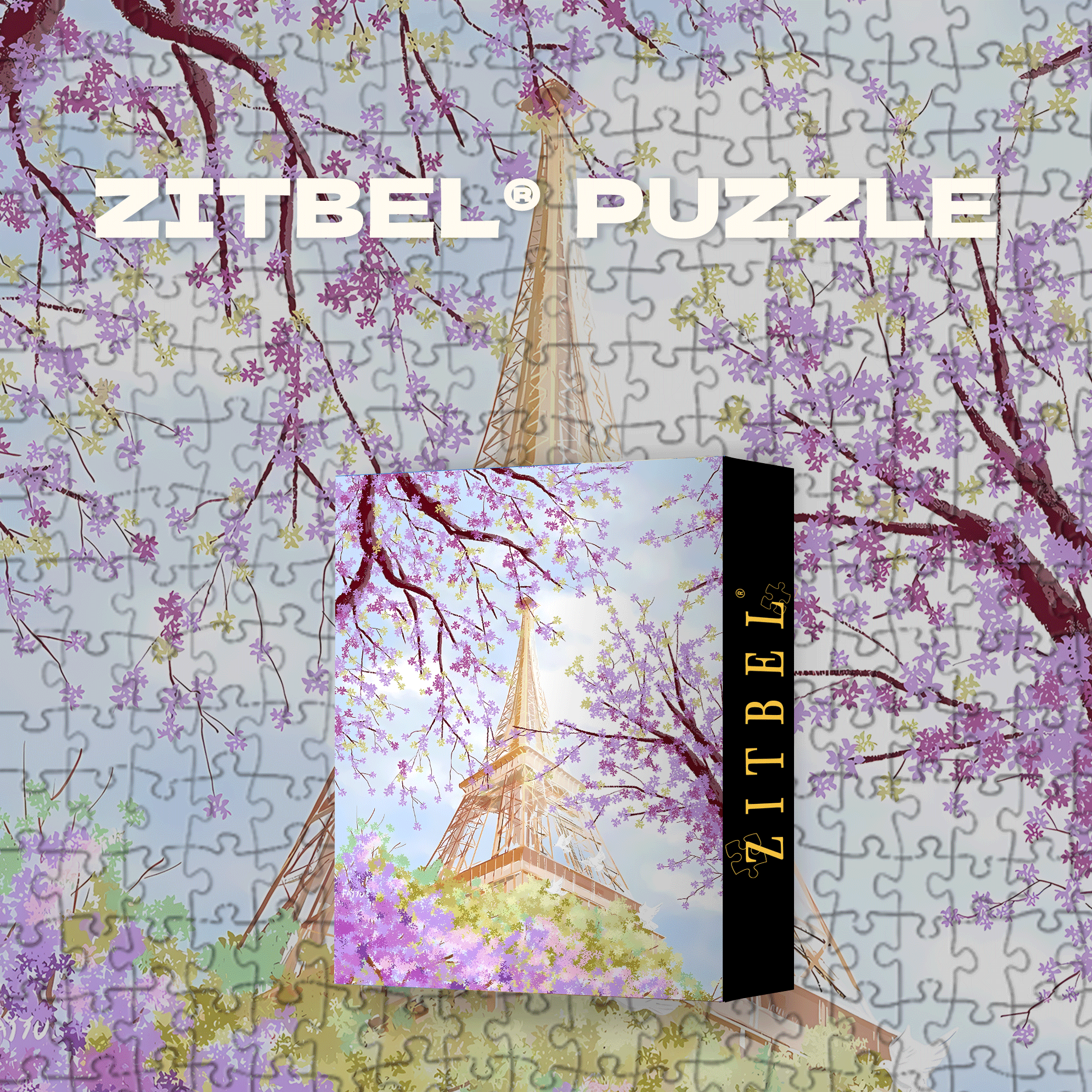 A Romantic Purple Atmosphere 500pcs/1000pcs Jigsaw Puzzle, Scratch-Resistant, Interactive Family Game & Brain-Boosting DIY Decor, Perfect for Halloween, Christmas & New Year Gifts, Family Puzzle Game