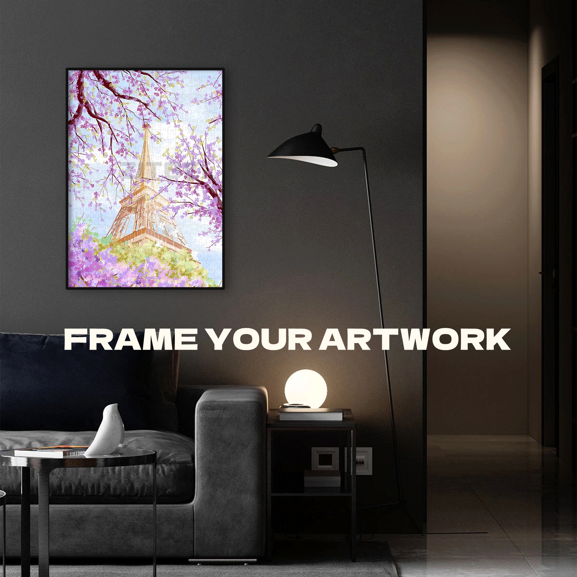 A Romantic Purple Atmosphere 500pcs/1000pcs Jigsaw Puzzle, Scratch-Resistant, Interactive Family Game & Brain-Boosting DIY Decor, Perfect for Halloween, Christmas & New Year Gifts, Family Puzzle Game